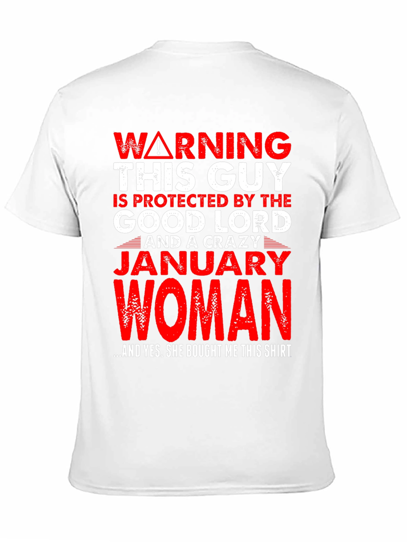 Black Warning! Protected by January Woman T-Shirt view 11