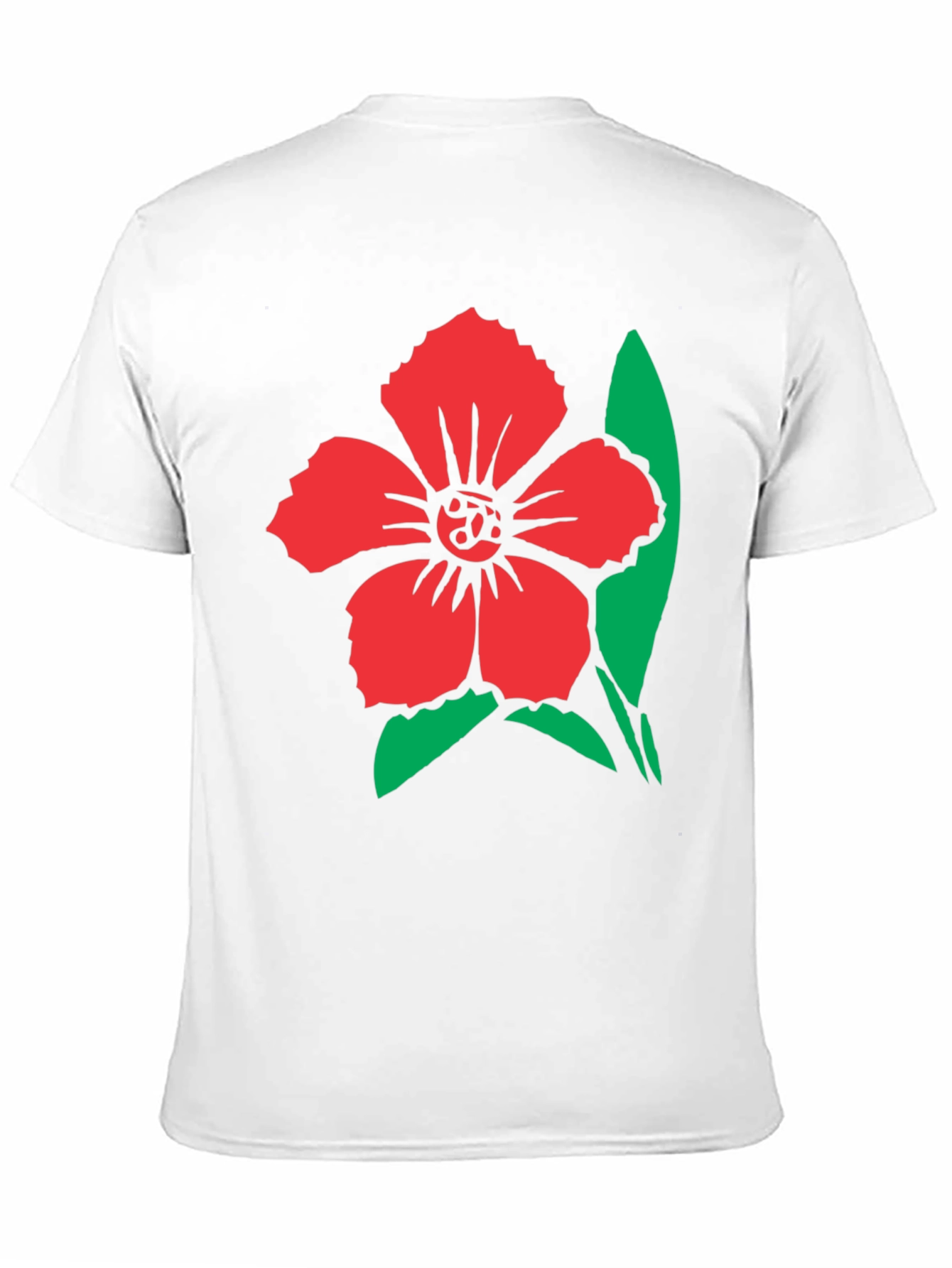 Black Floral Graphic Tee - Red Flower Design on Black Shirt view 11