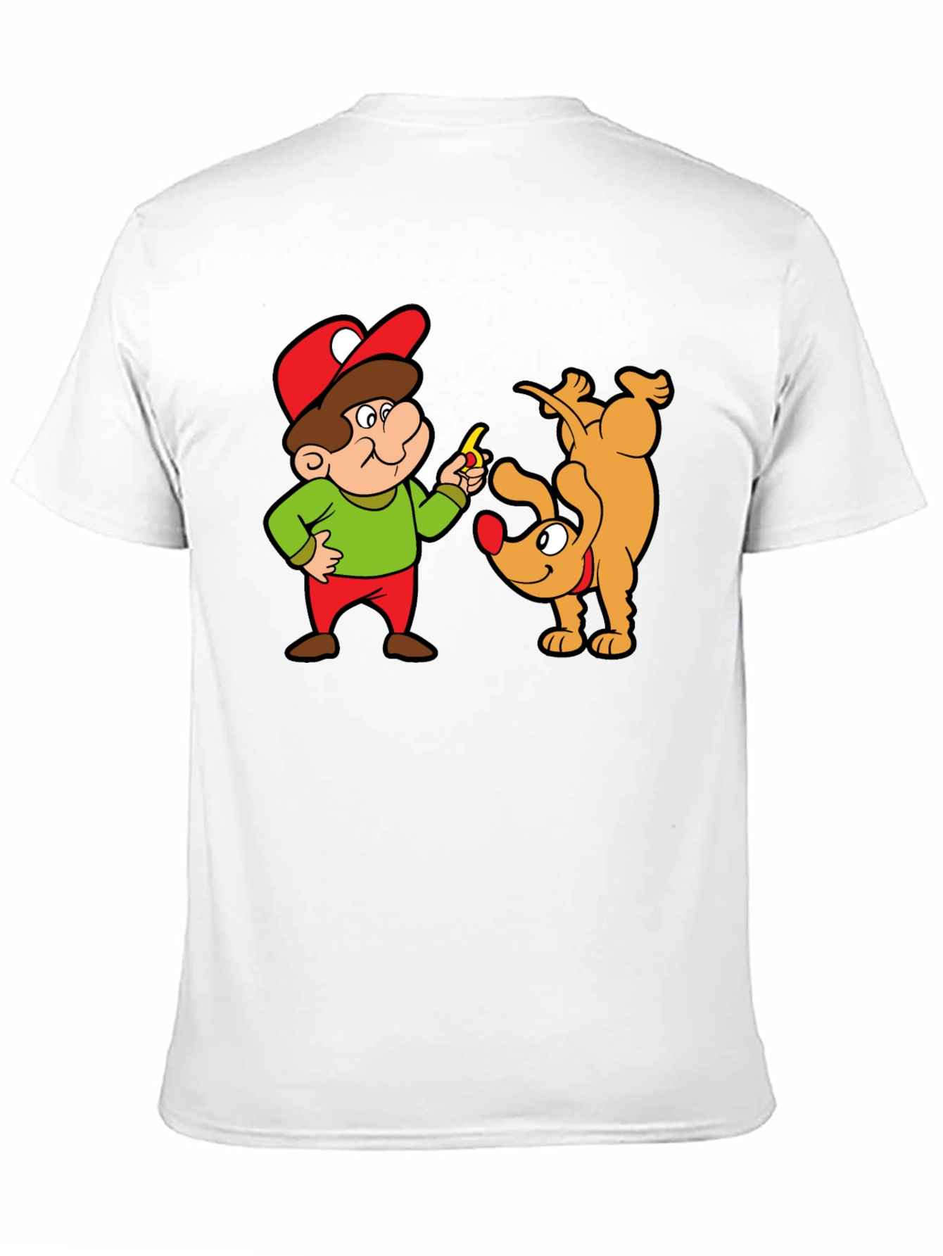 Black Cartoon Man & Dog Graphic Black T-Shirt view 11