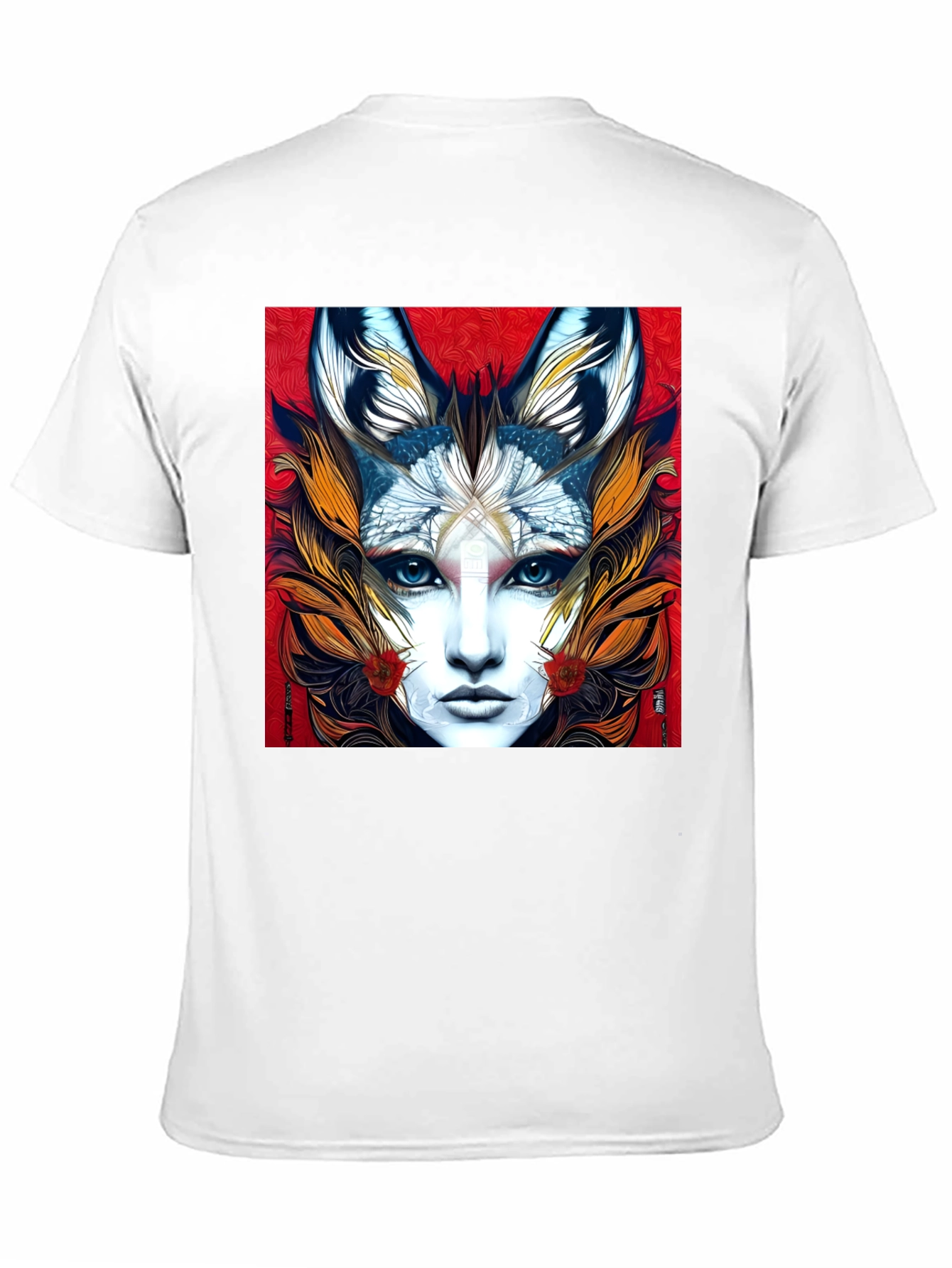 Black Mystic Fox Woman Graphic Tee - Unique Art T-Shirt view 11