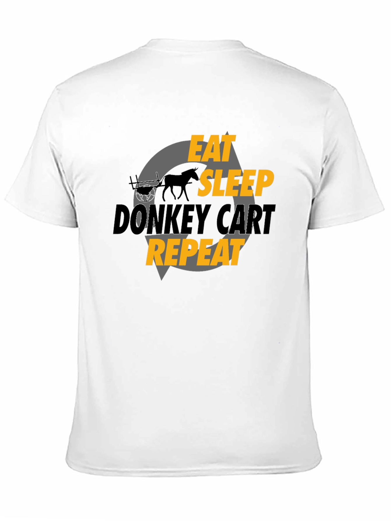 Black Eat Sleep Donkey Cart Repeat - Graphic T-Shirt view 11