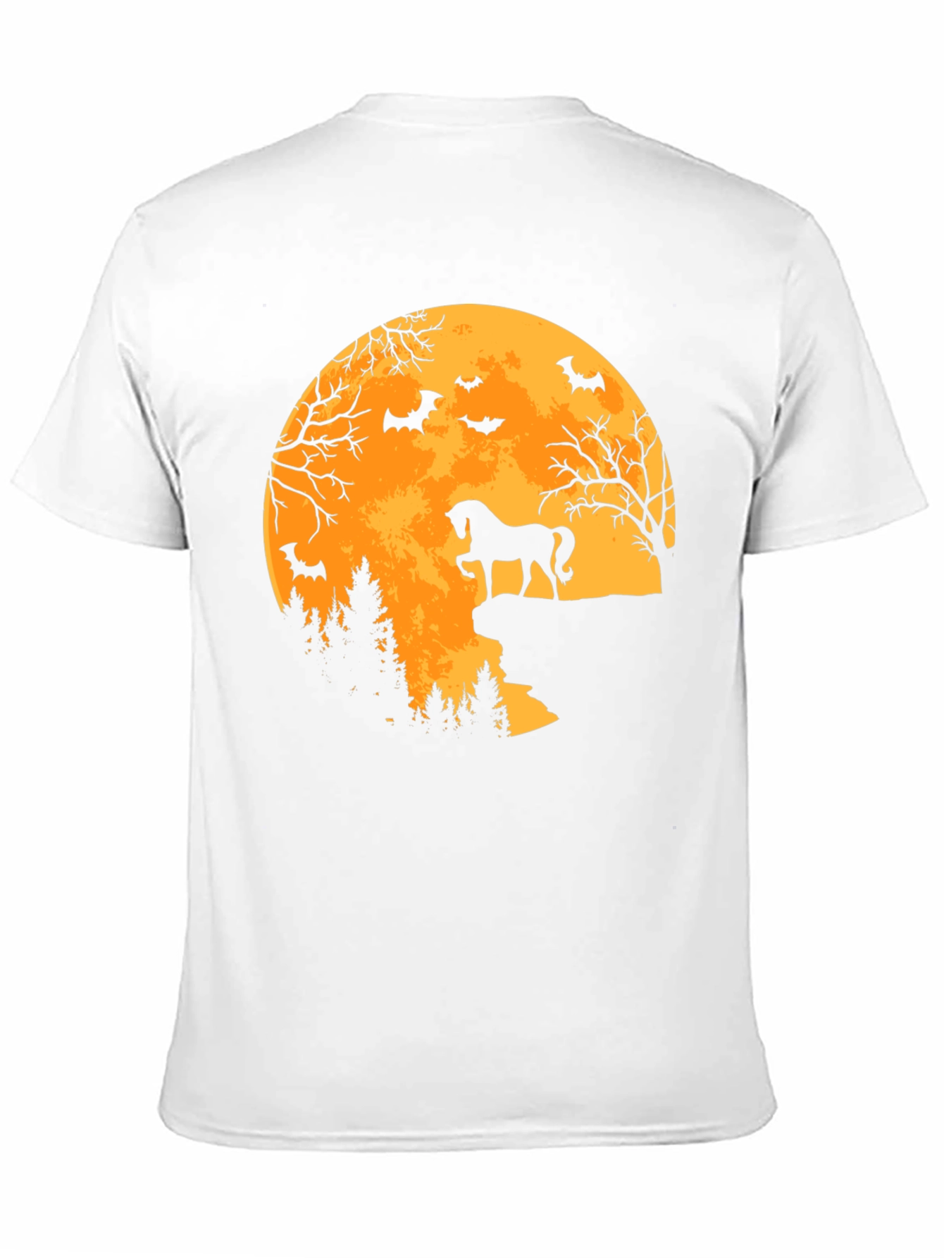 Black Halloween Horse Moon T-Shirt view 11