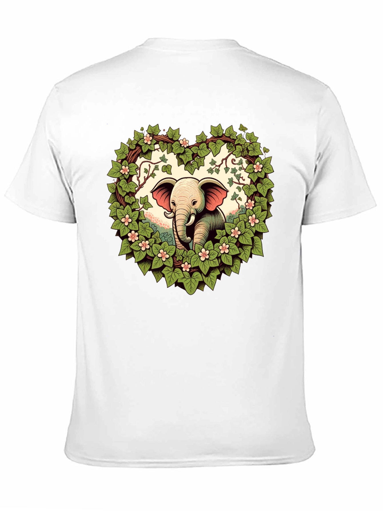 Black Elephant Love Tee - Heart Wreath Design view 11