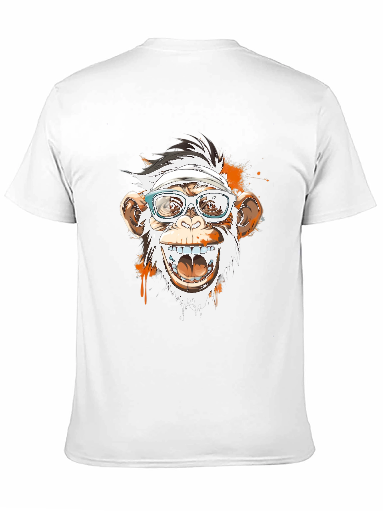 Black Monkey with Glasses Graphic T-Shirt view 11