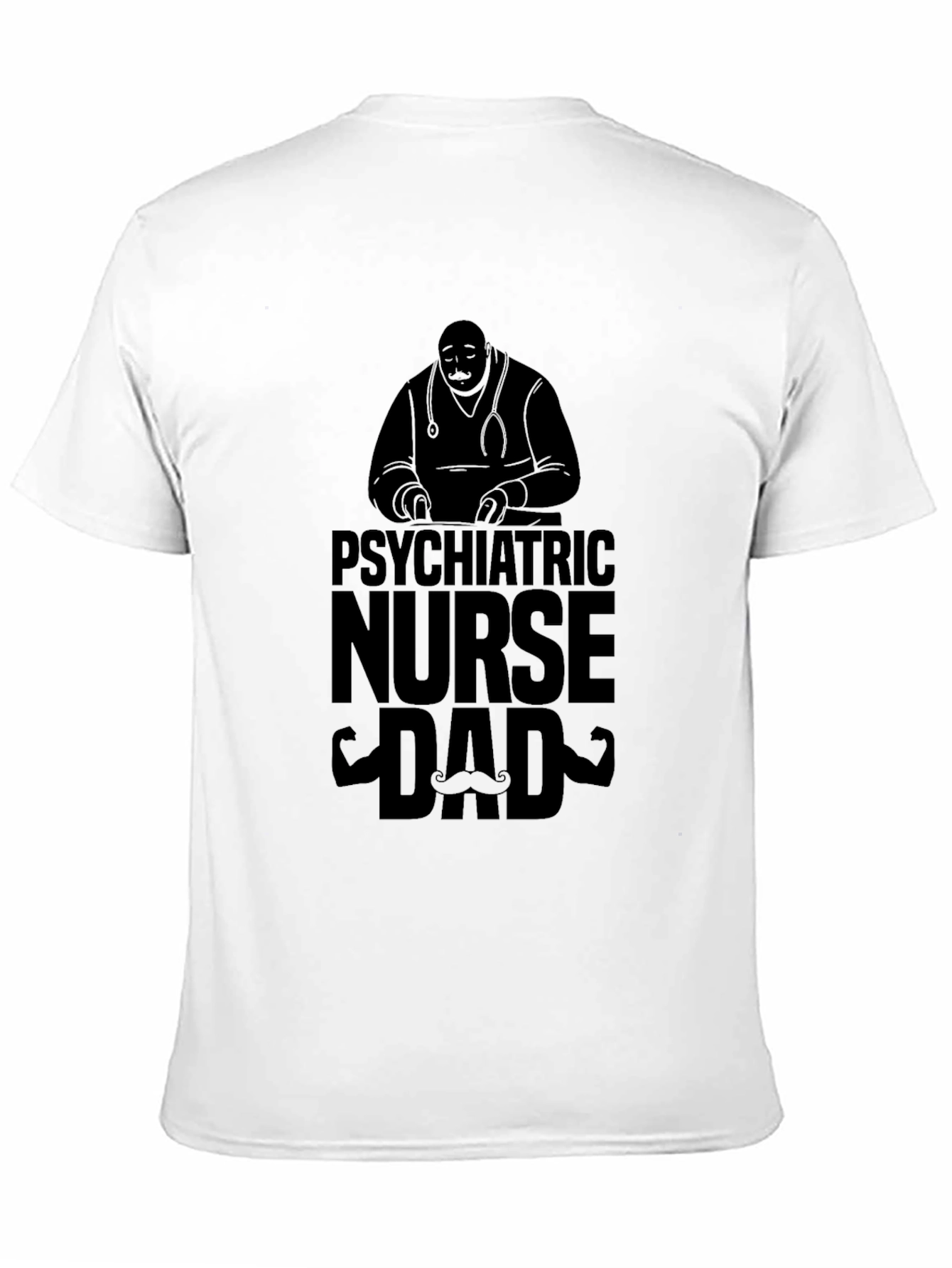 Black Psychiatric Nurse Dad Graphic Tee view 11
