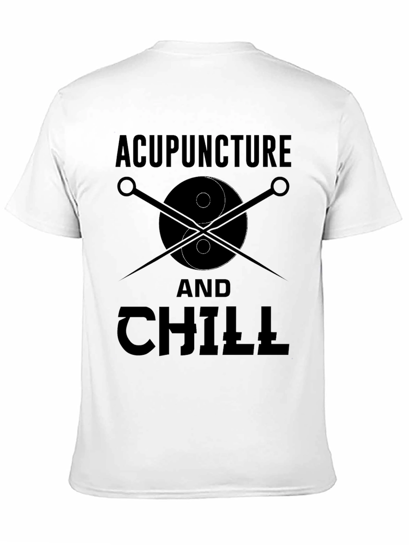 Black Acupuncture and Chill Black Graphic Tee view 11