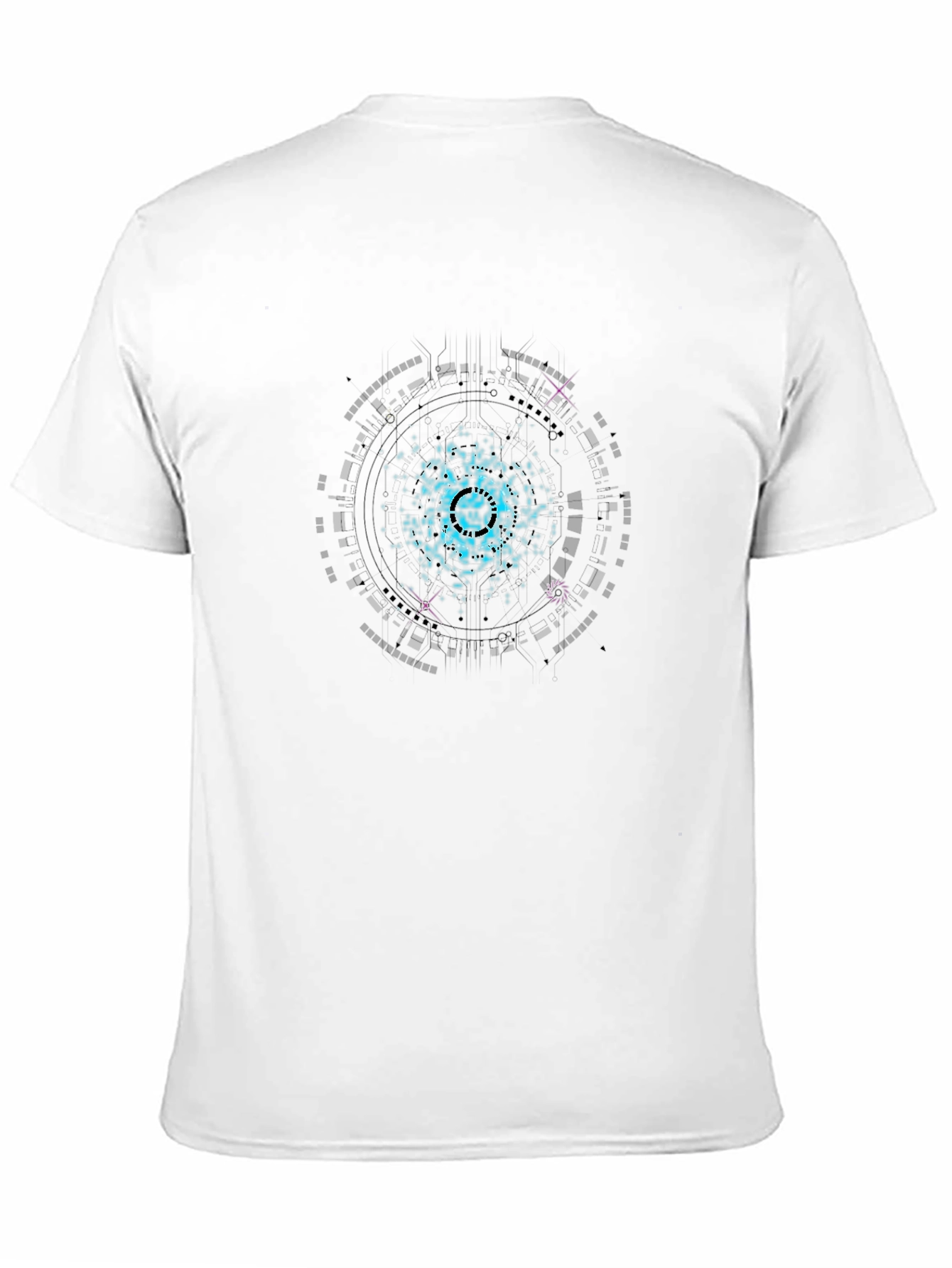Black Cosmic Circuit Graphic Black T-Shirt view 11