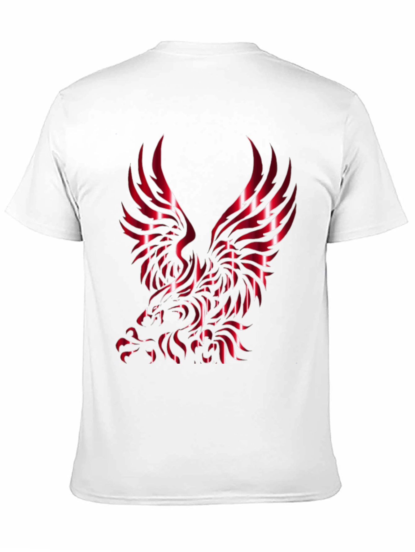 Men's Black T-Shirt with Eagle Design - 11