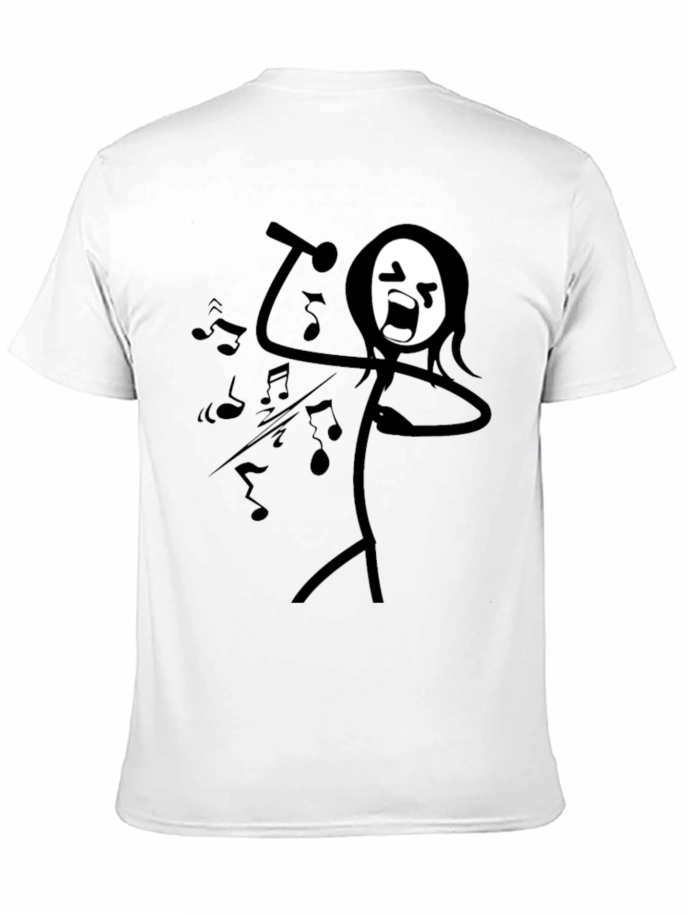 Black Singing Stick Figure Graphic Tee - Black Cotton view 11