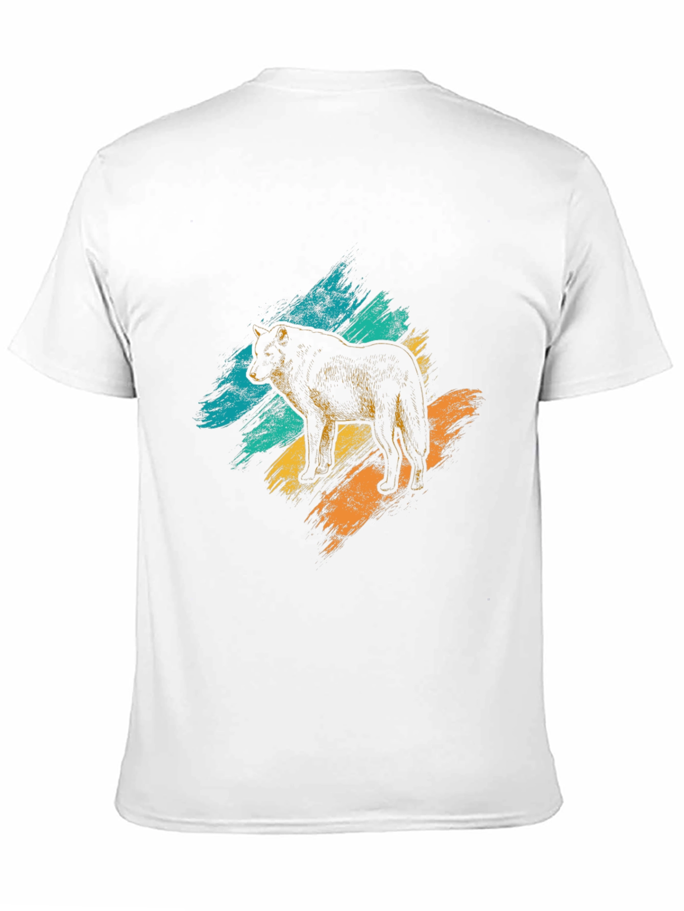Black Wolf Graphic Tee - Brushstroke Design view 11