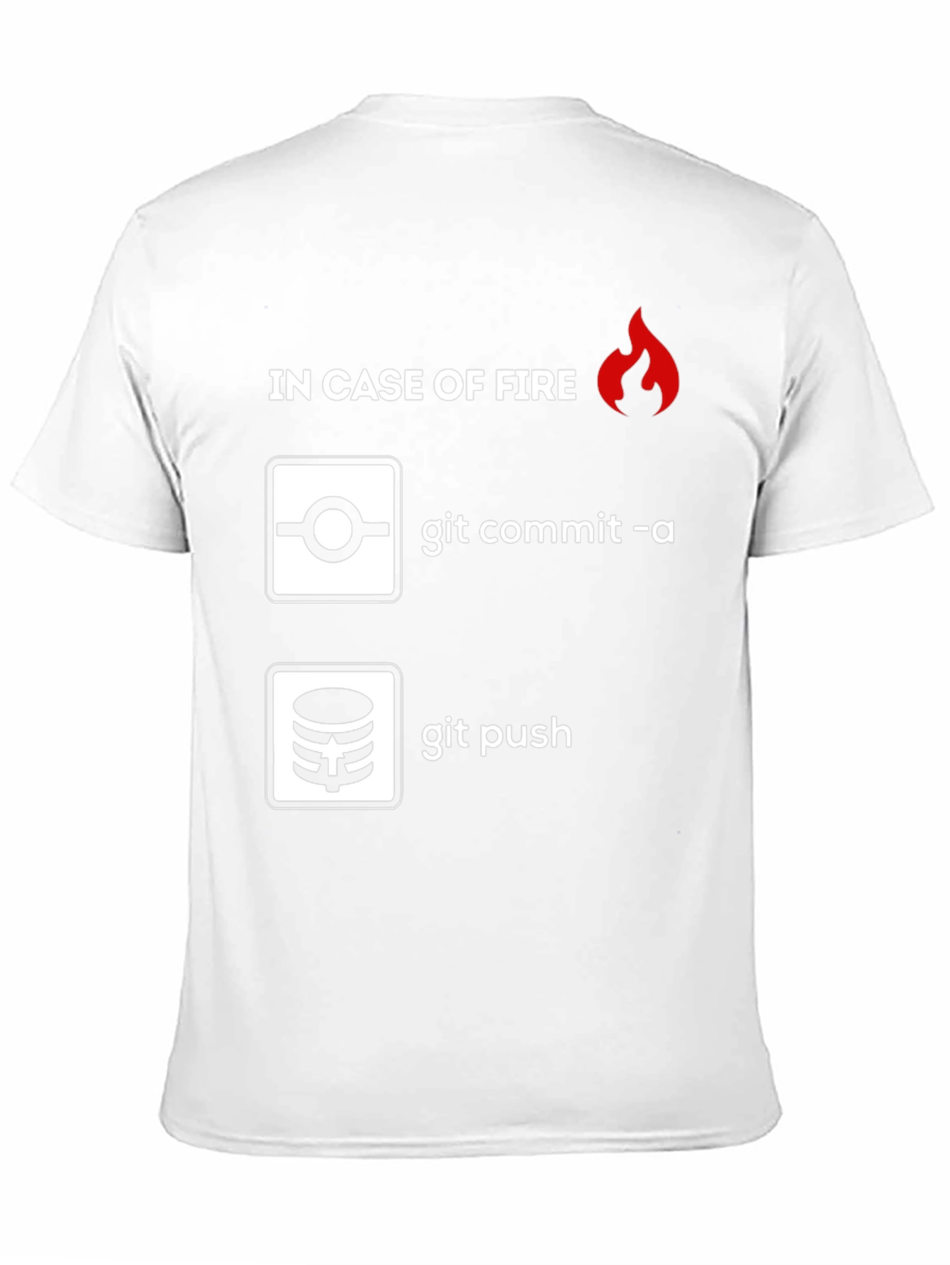 Black Funny Programmer T-Shirt: In Case of Fire Git Commit & Push view 11