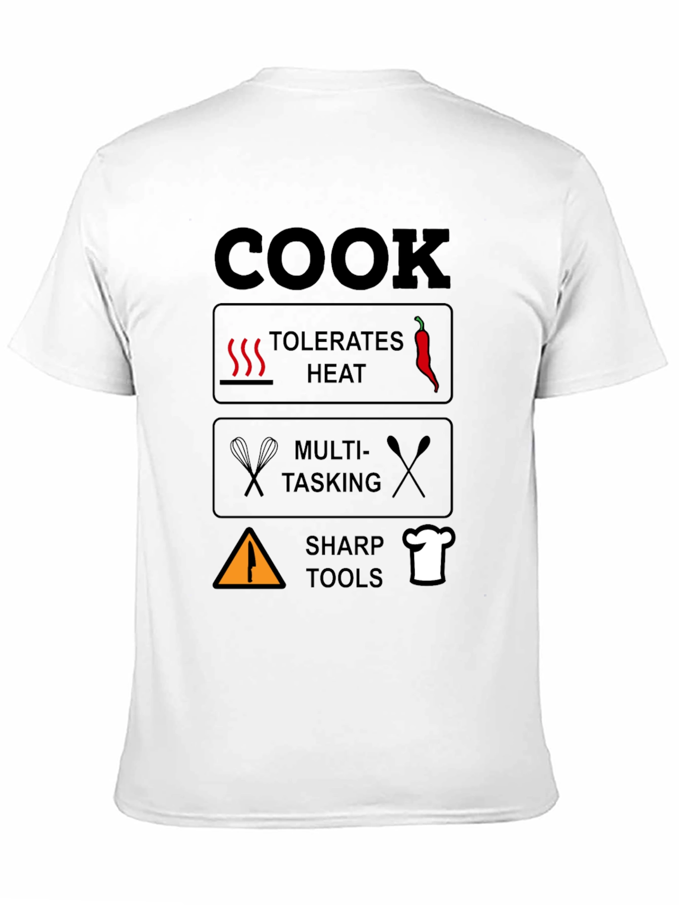 Black Cook T-Shirt: Tolerates Heat, Multi-Tasking, Sharp Tools view 11