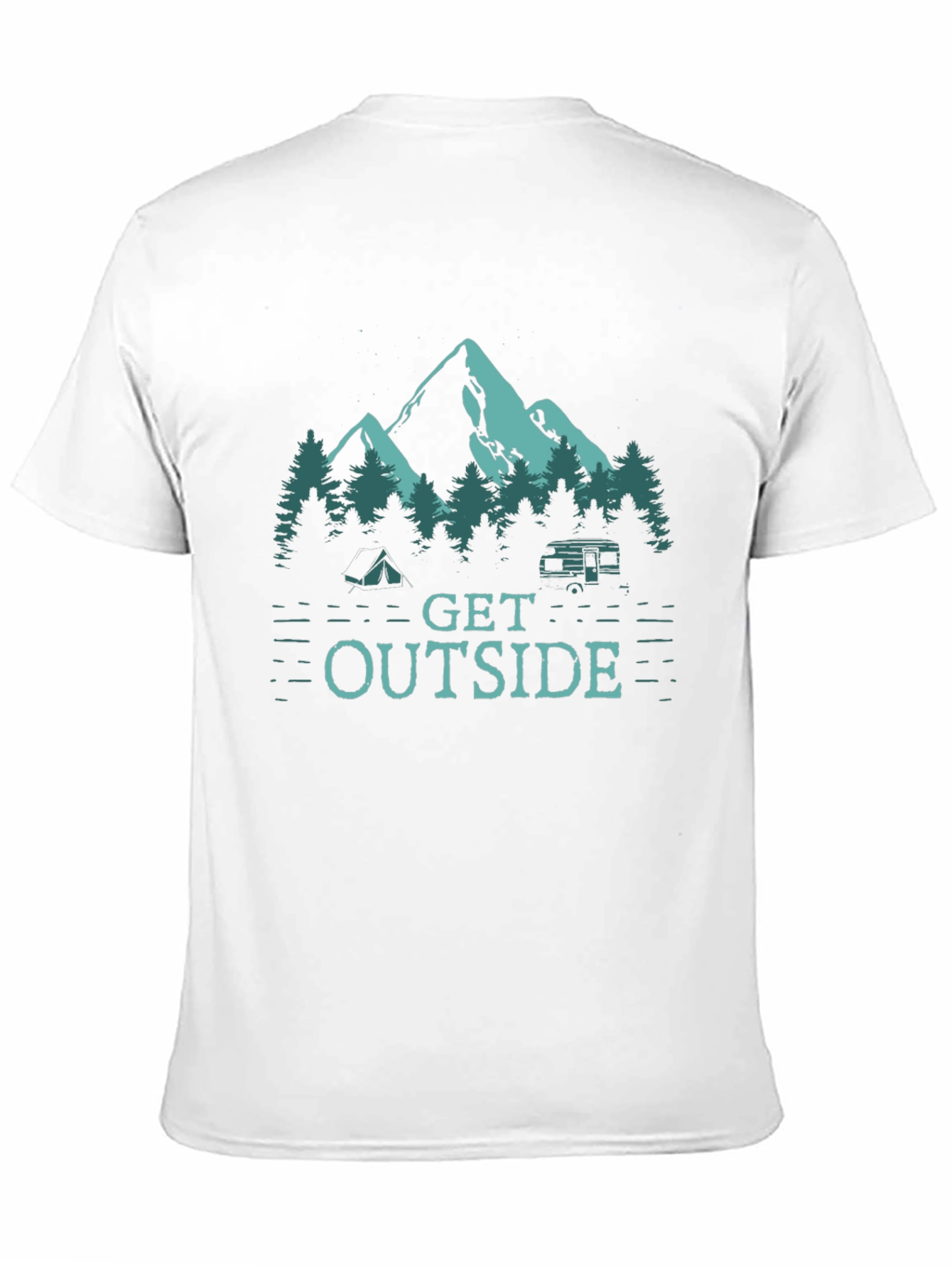 Black Get Outside Camping T-Shirt - Nature Graphic Tee view 11