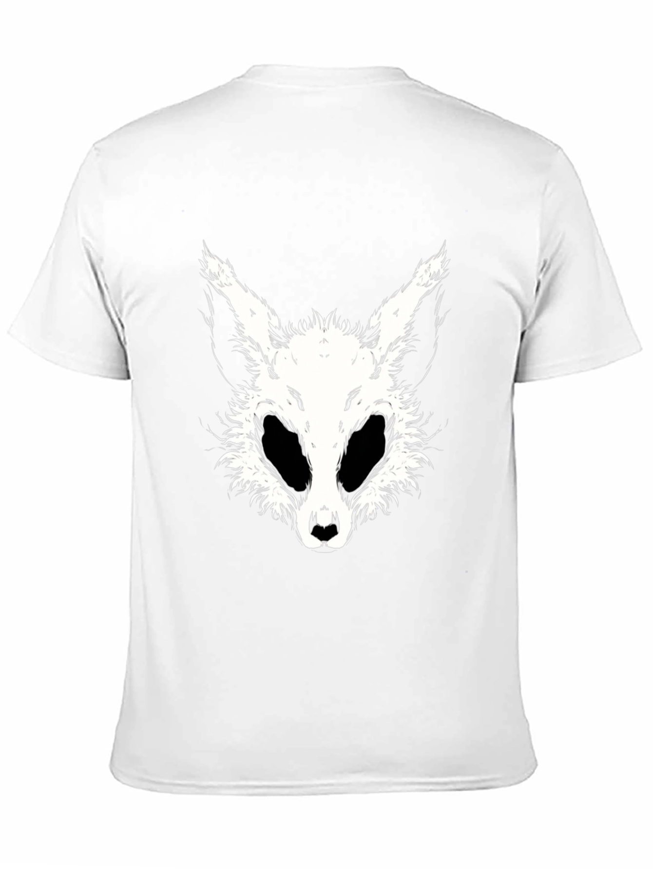 Black Black T-Shirt with White Animal Face Graphic view 11