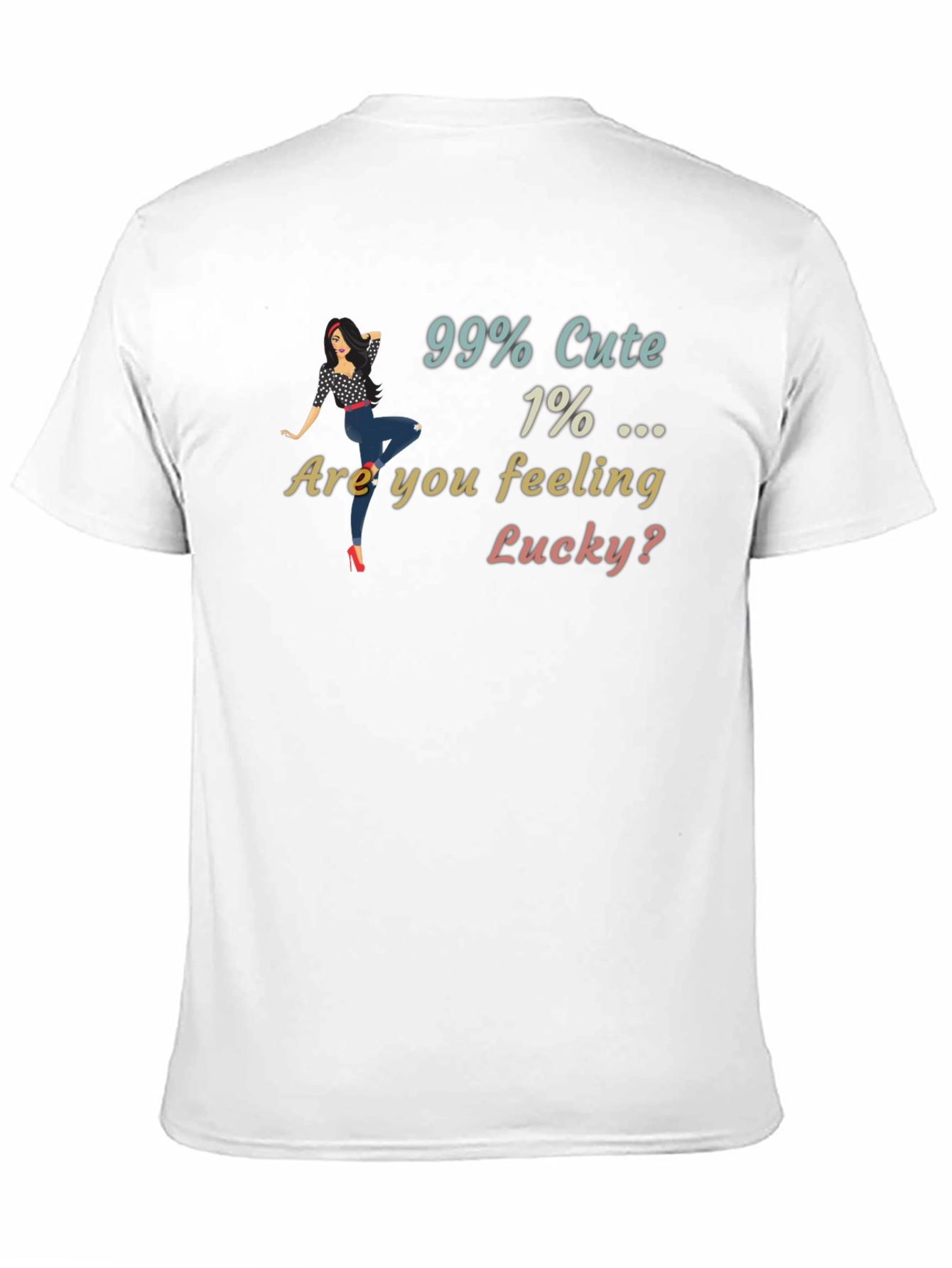 Black 99% Cute T-Shirt Lucky Graphic Print view 11