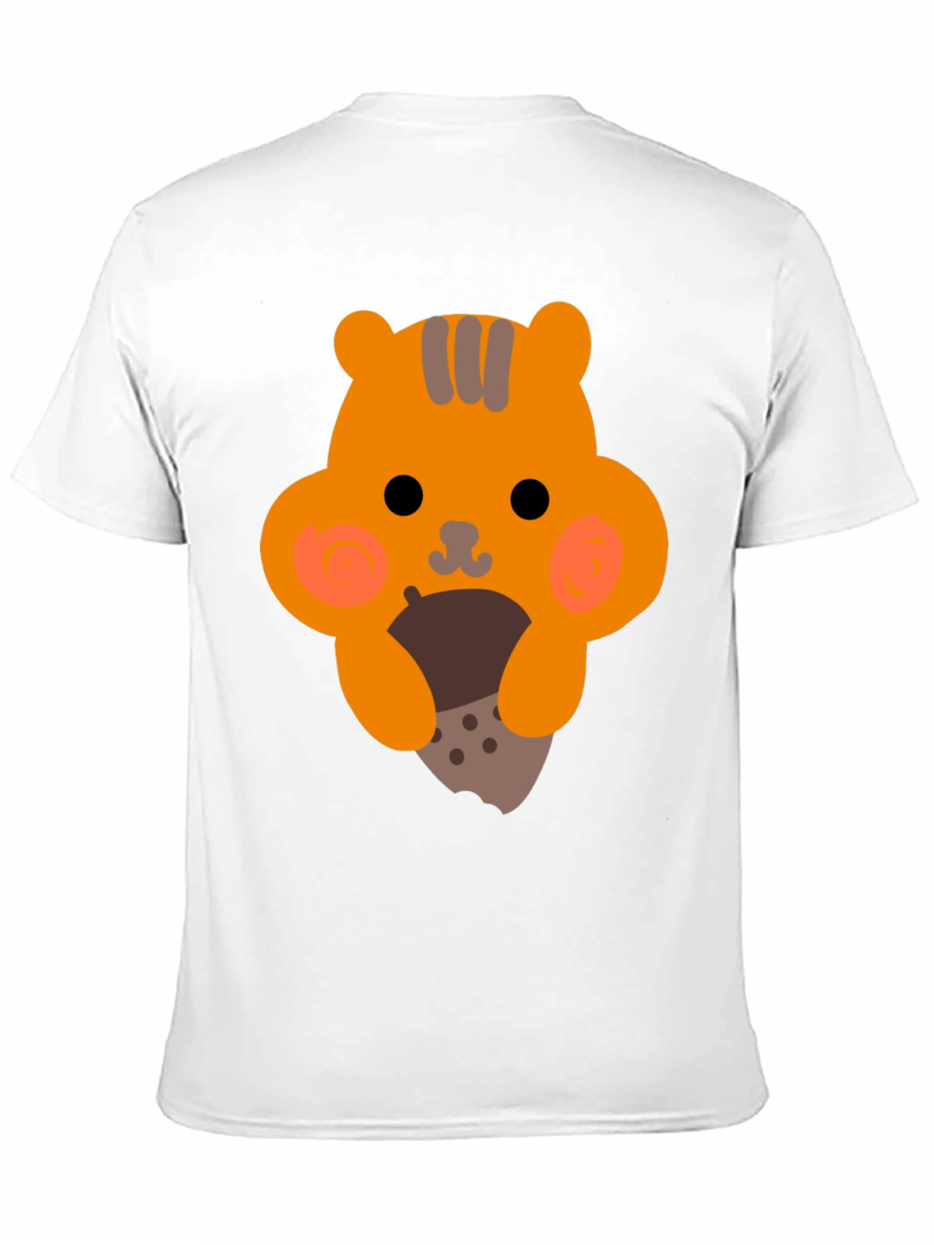 Black Cute Cartoon Squirrel Eating Nut Graphic T-Shirt view 11