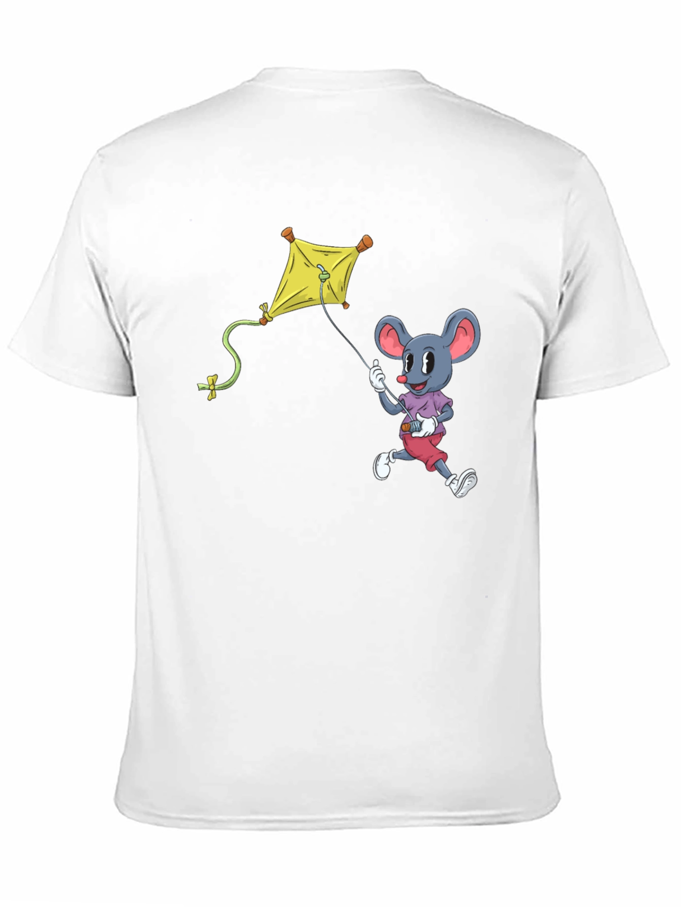 Black Mouse Kite T-Shirt - Cartoon Graphic Tee view 11
