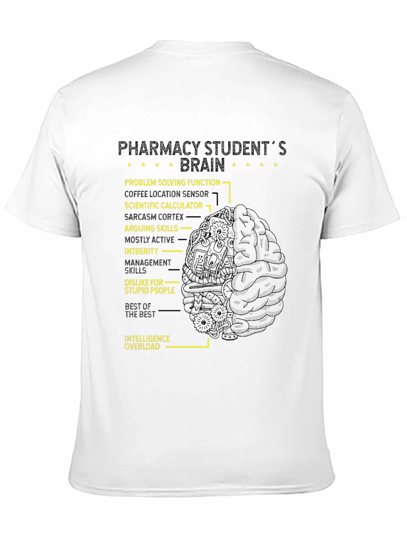 Black Pharmacy Student Brain T-Shirt view 11