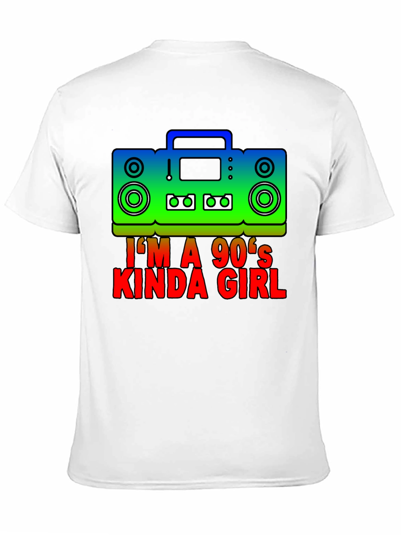 Black I'm a 90's Kinda Girl Retro Boombox T-Shirt view 11