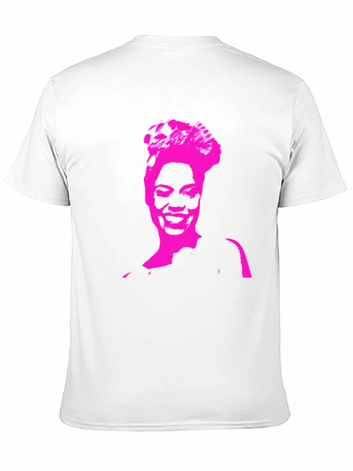 Black Stylish Black T-Shirt with Pink Portrait Graphic view 11
