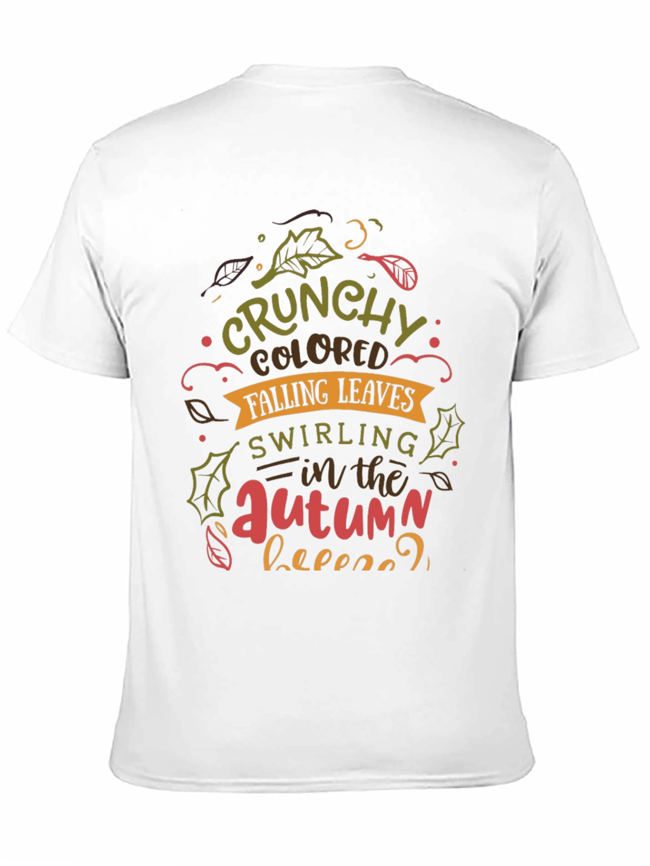 Black Crunchy Autumn Leaves T-Shirt - Cozy Fall Vibes! view 11