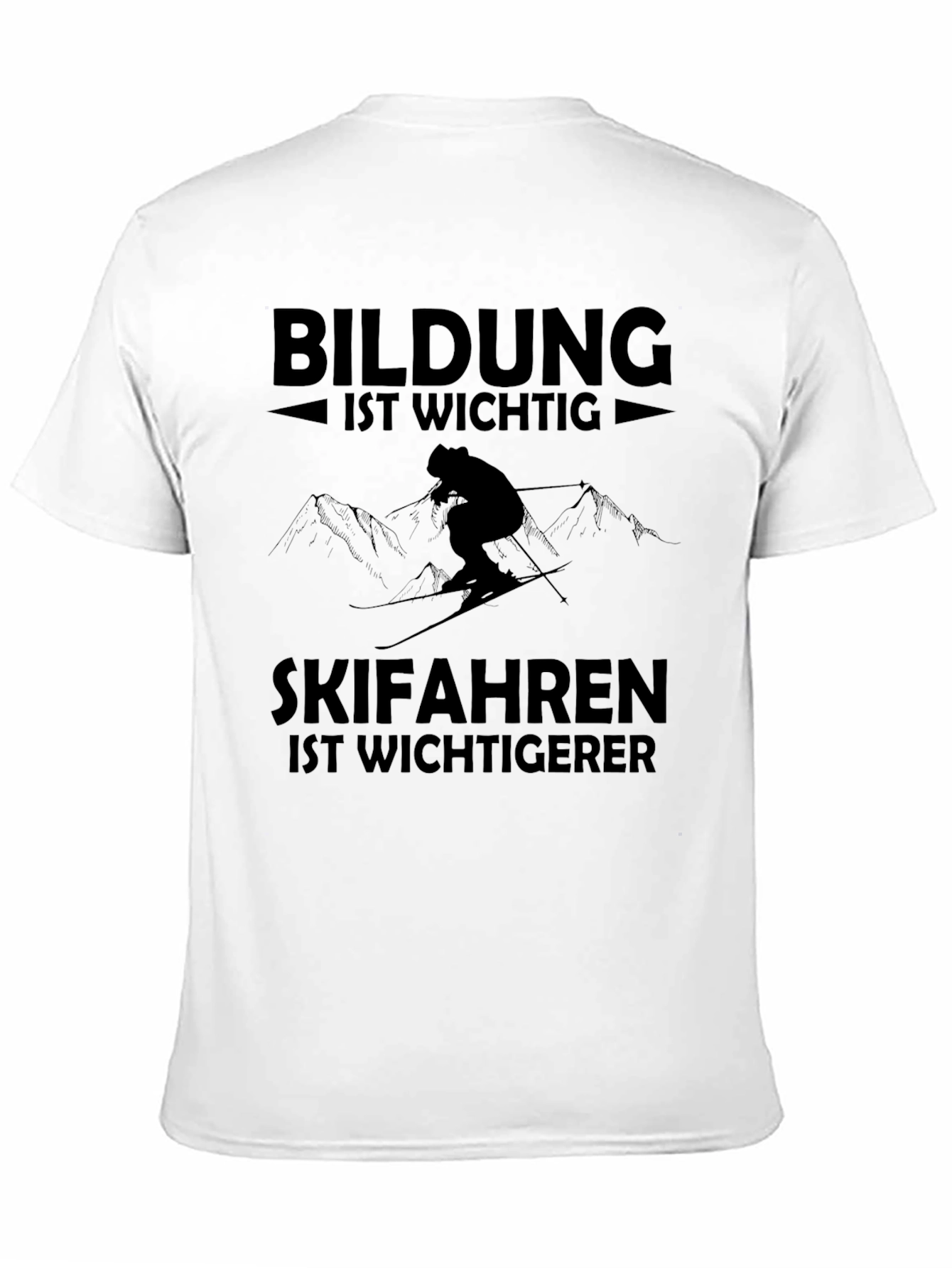 Black Skiing is Important T-Shirt view 11