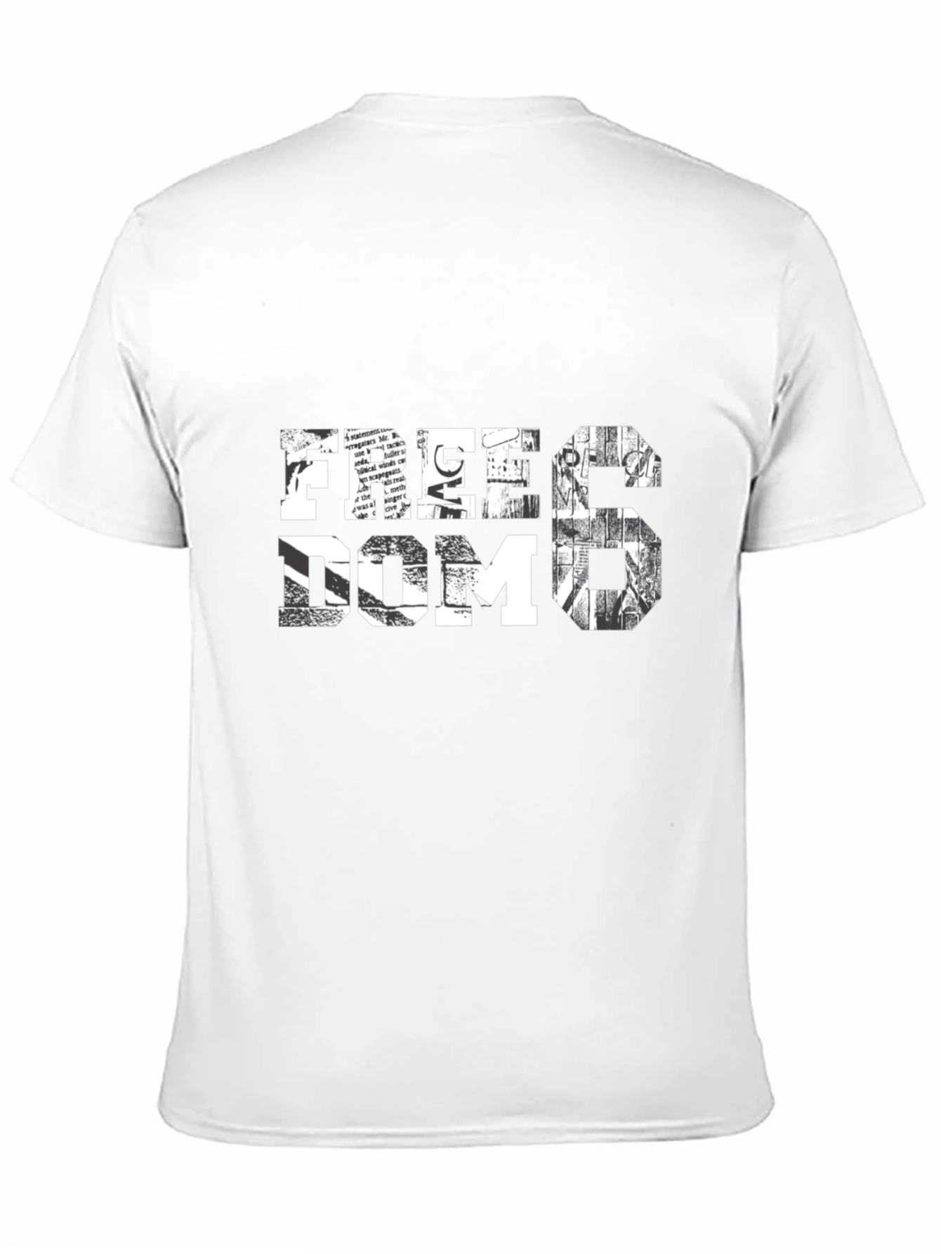 Black Freedom Graphic Print Men's Black T-Shirt view 11