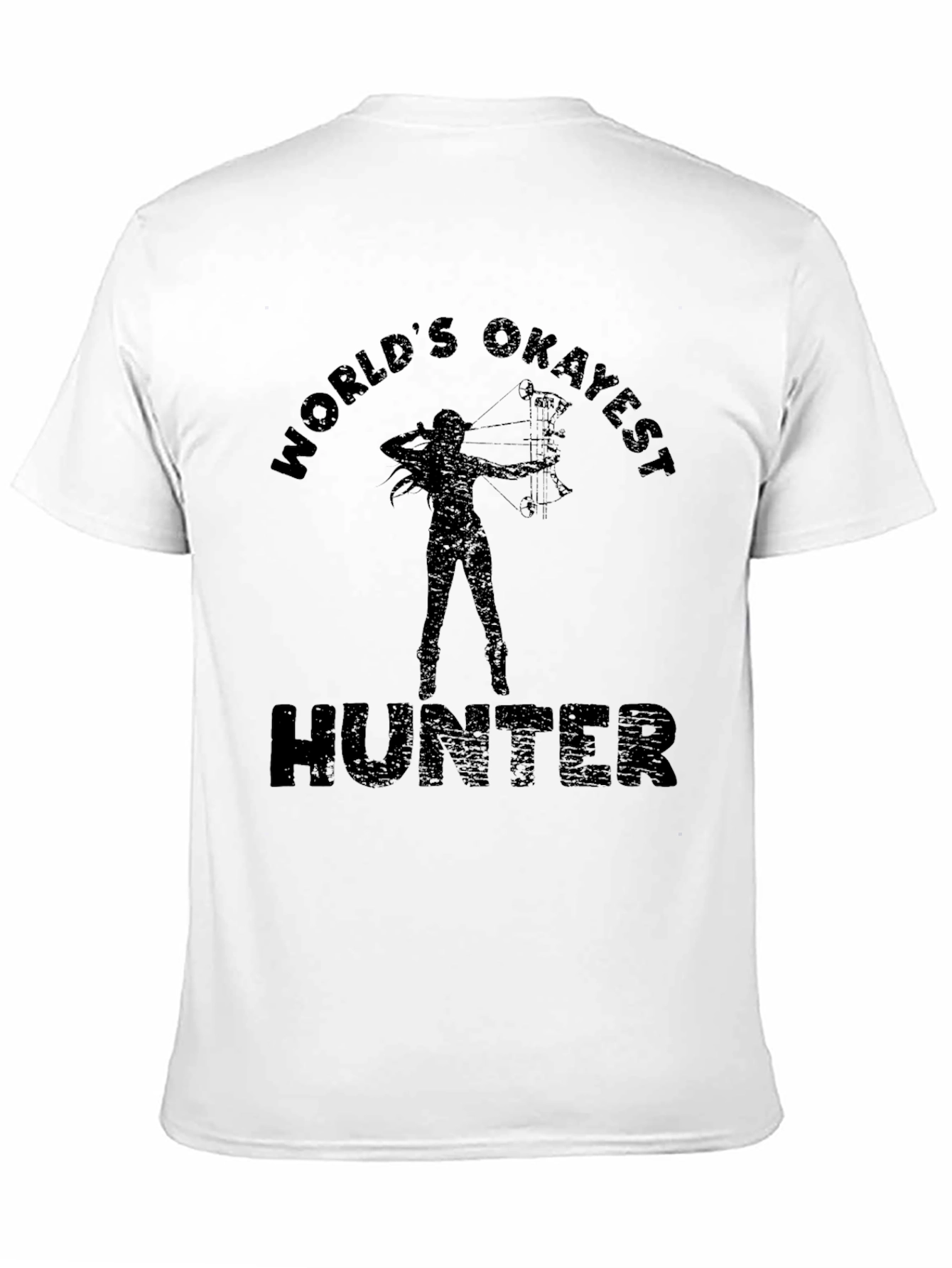 Black World's Okayest Hunter T-Shirt - Archery Humor view 11