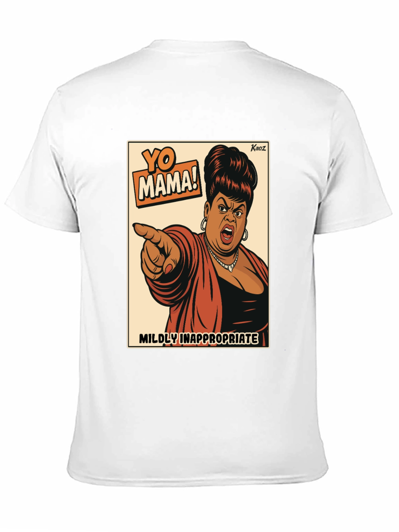 Black Yo Mama! Graphic T-Shirt - Mildly Inappropriate Humor view 11