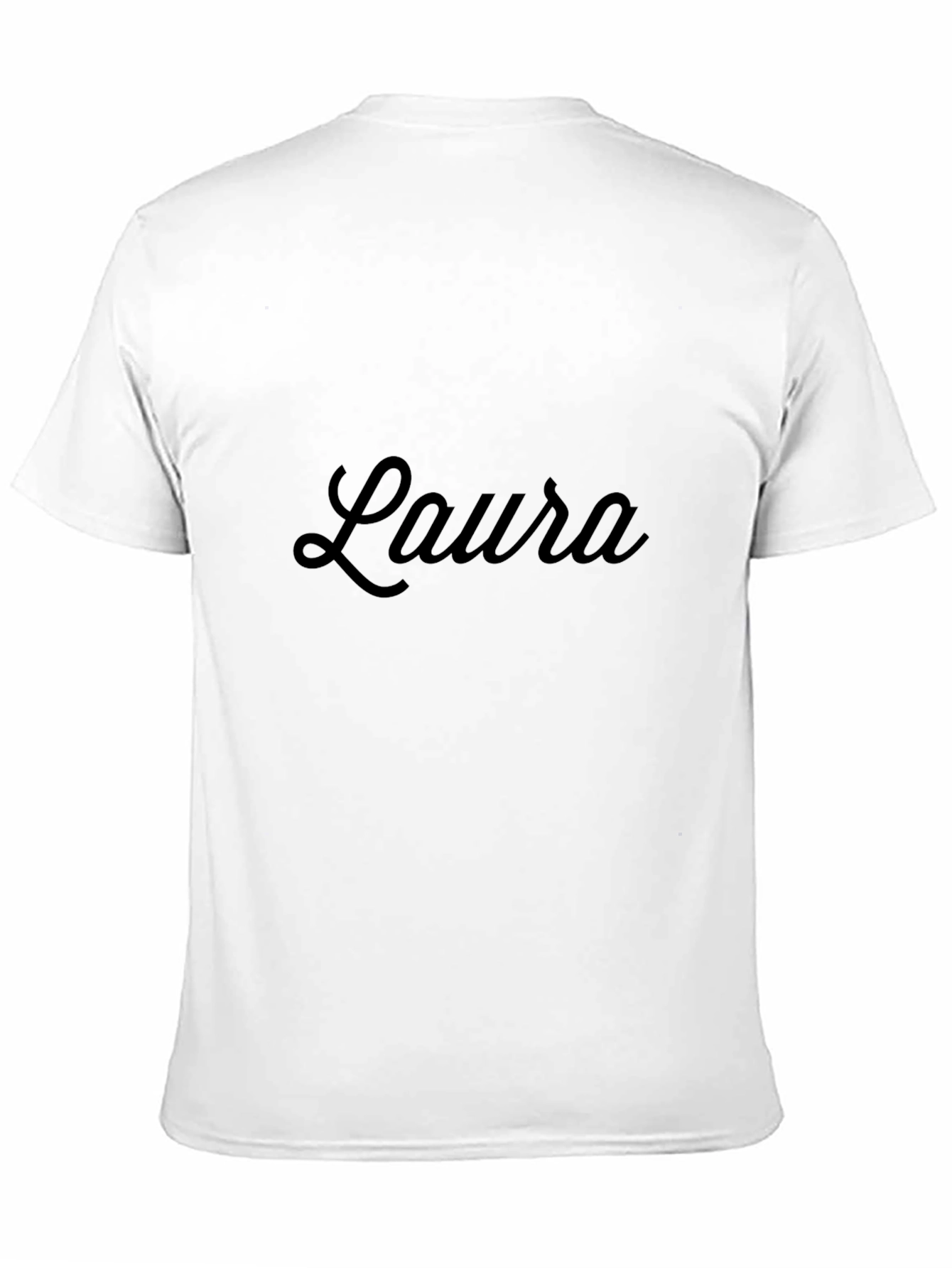 Black Laura Script Black T-Shirt - Personalized Gift view 11