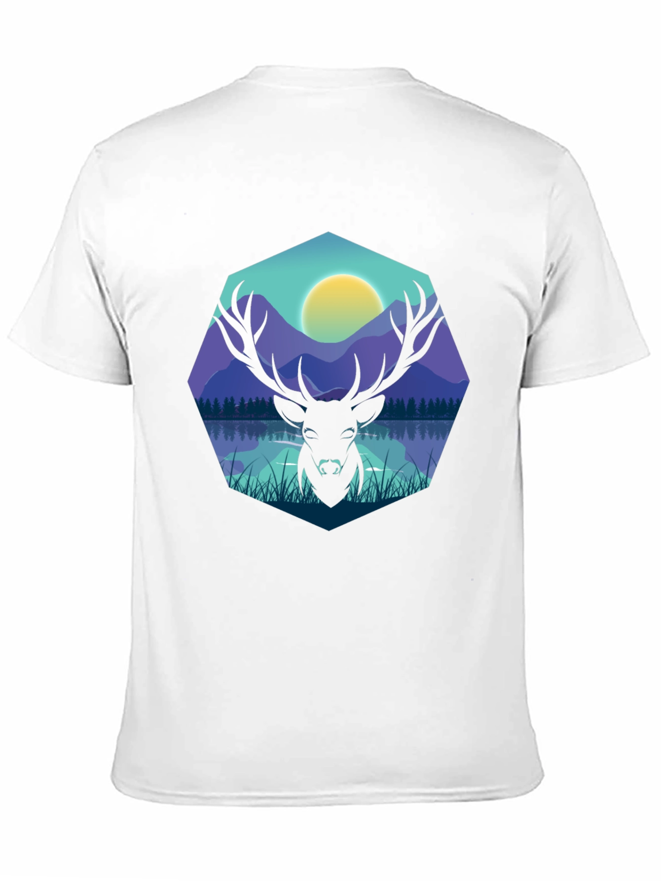 Black Deer Silhouette Graphic Tee - Men's Black T-Shirt view 11