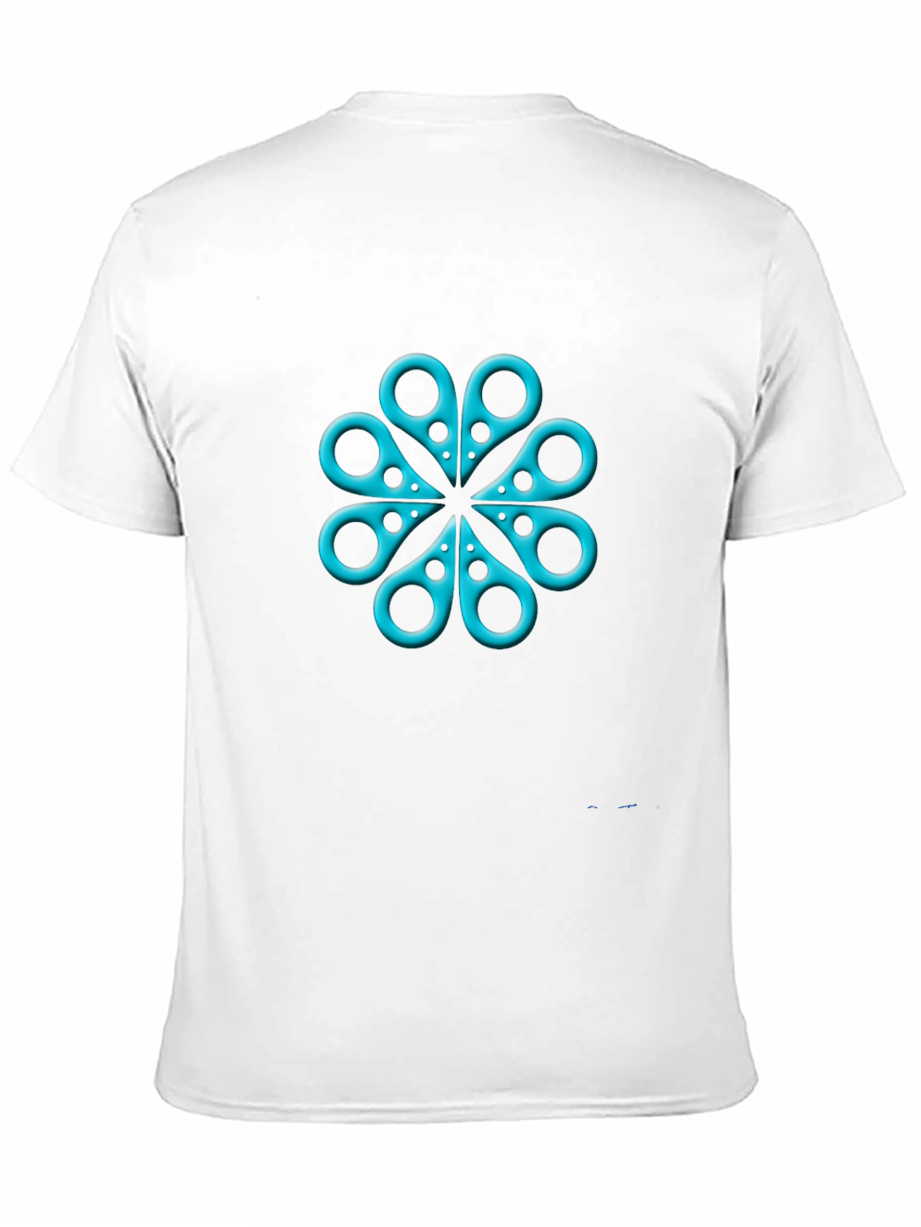 Black Cyan Scissors Floral Tee - Unique Graphic Design view 11