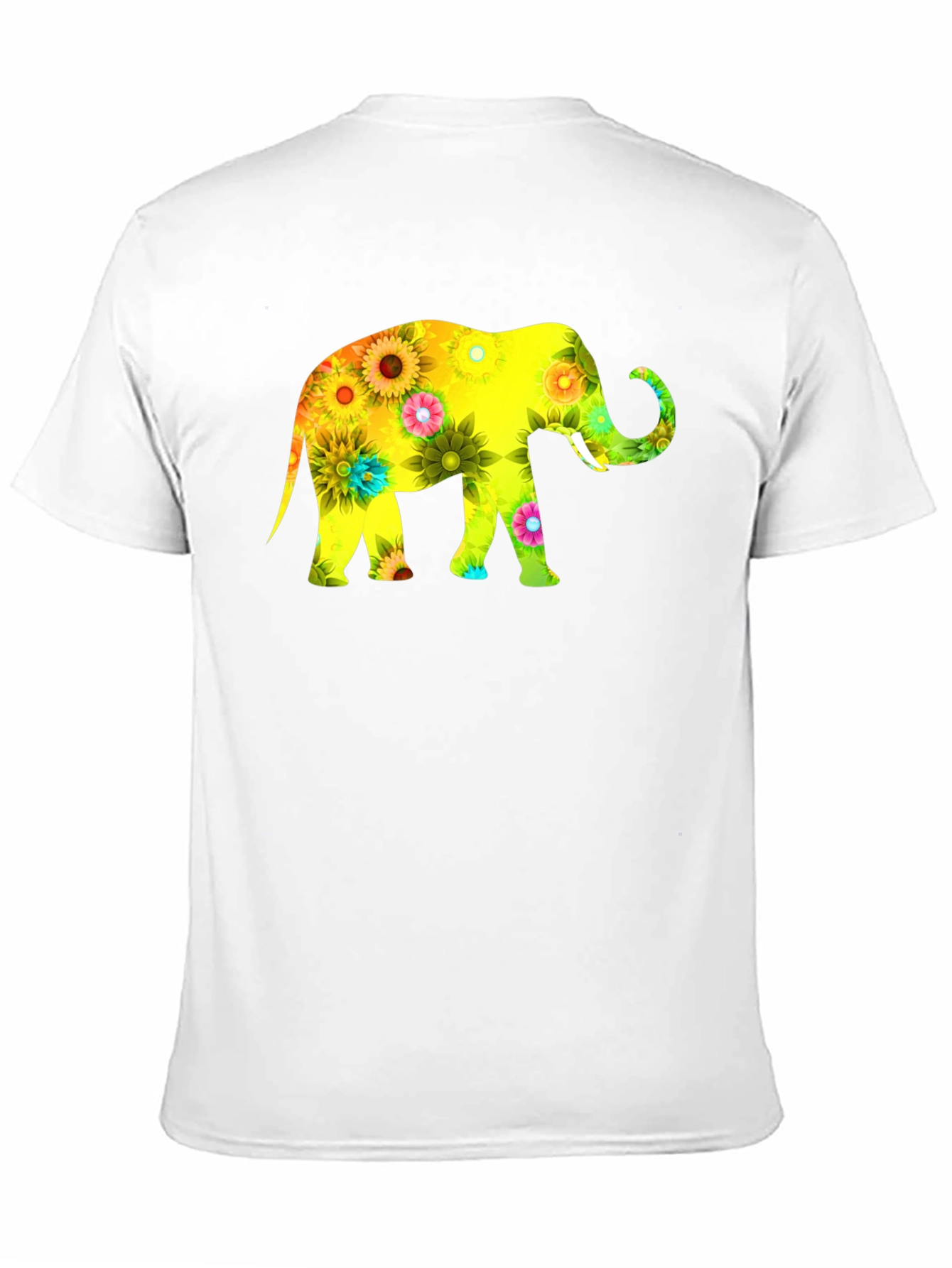 Black Floral Elephant Graphic Print T-Shirt view 11