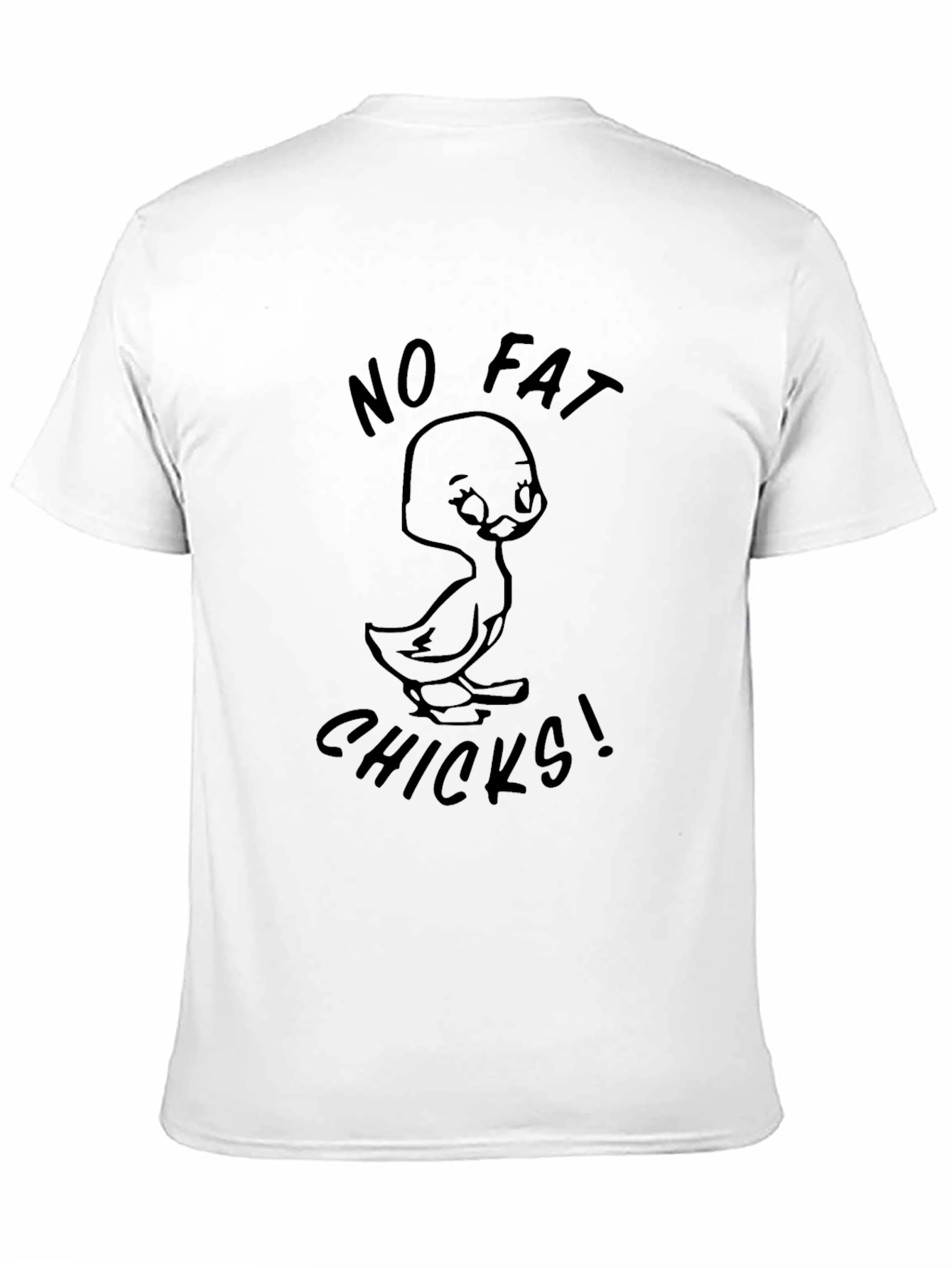 Black Humorous "No Fat Chicks!" Graphic Tee view 11