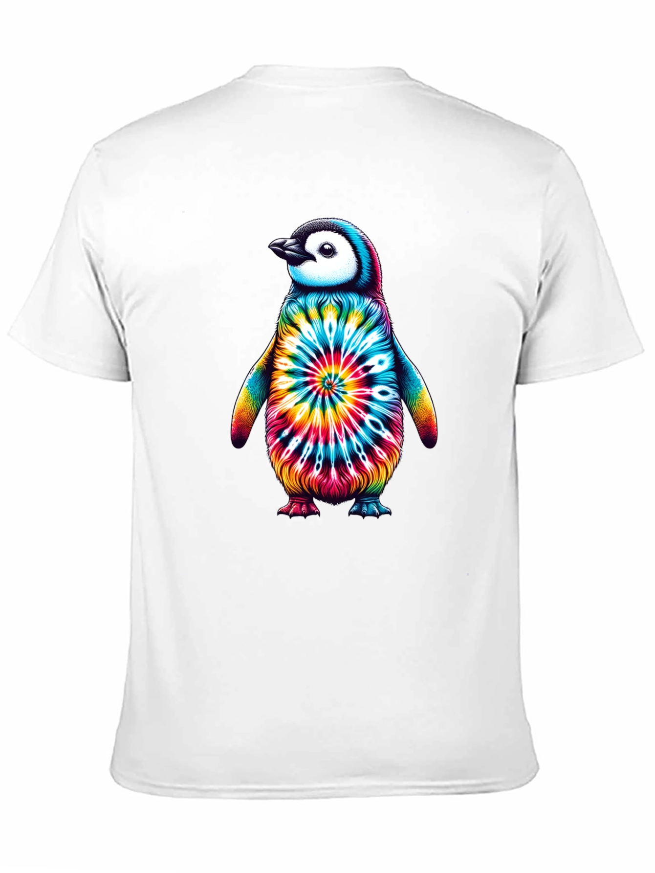 Black Tie-Dye Penguin Graphic Tee - Unique Unisex Design view 11