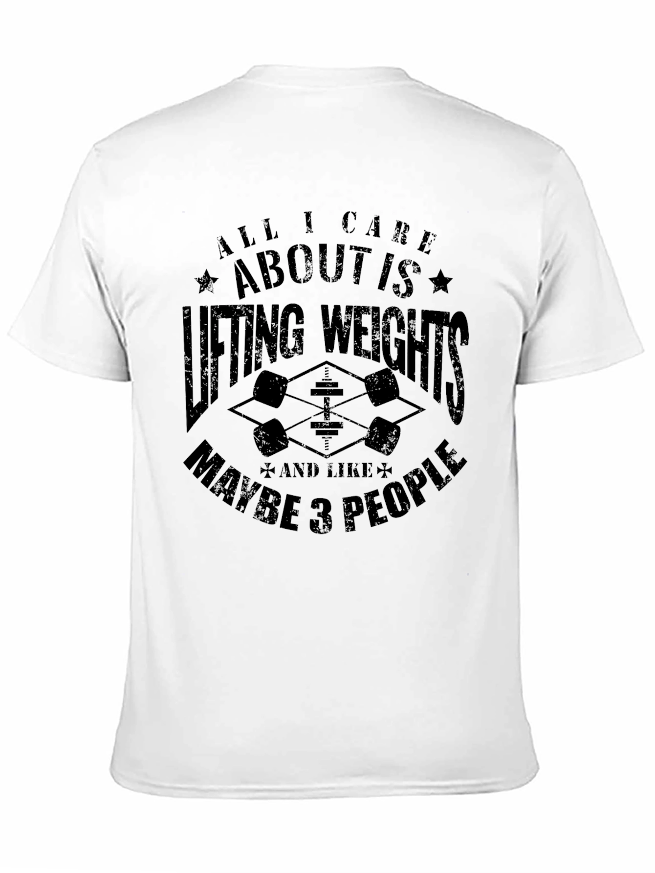 Black Weightlifting T-Shirt - All I Care About is Lifting view 11
