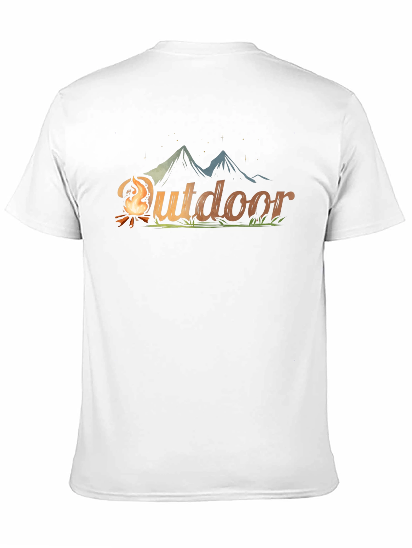 Black Outdoor Adventure Black T-Shirt - Campfire Design view 11