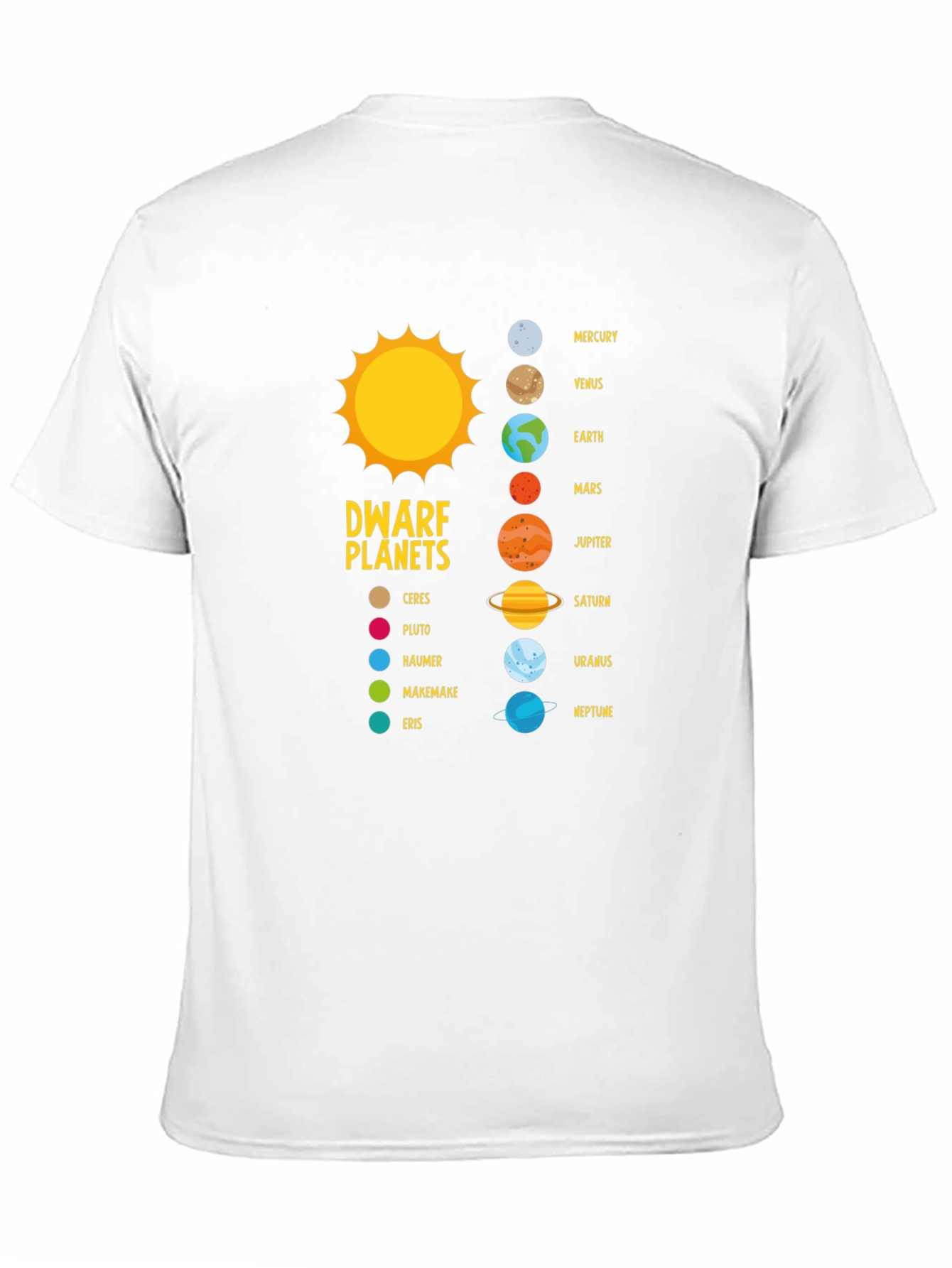 Black Solar System Planets Graphic T-Shirt view 11