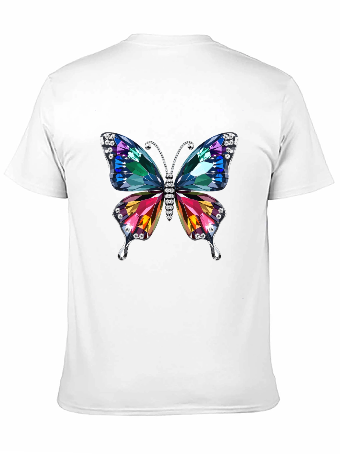 Black Butterfly Jewel Graphic Black T-Shirt view 11