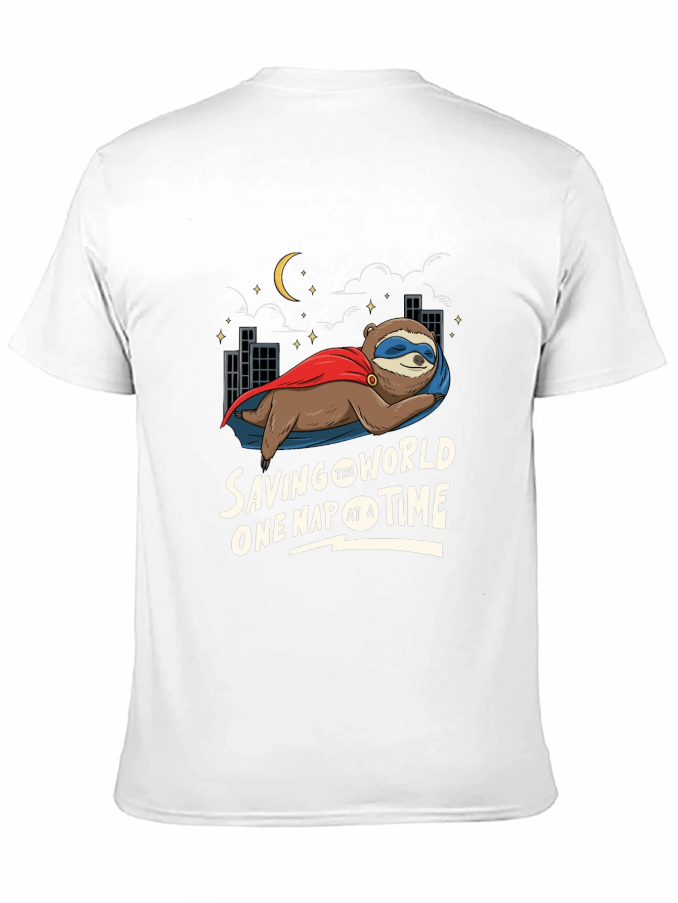 Black Saving The World One Nap At A Time Sloth T-Shirt view 11
