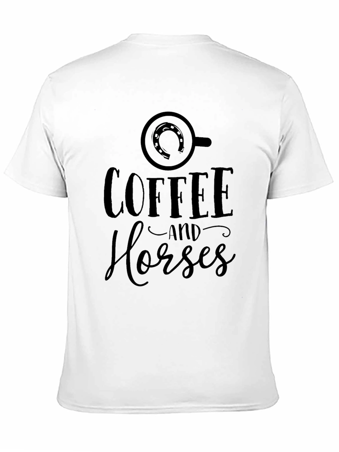 Black Coffee and Horses Graphic Tee - Unisex Black T-Shirt view 11