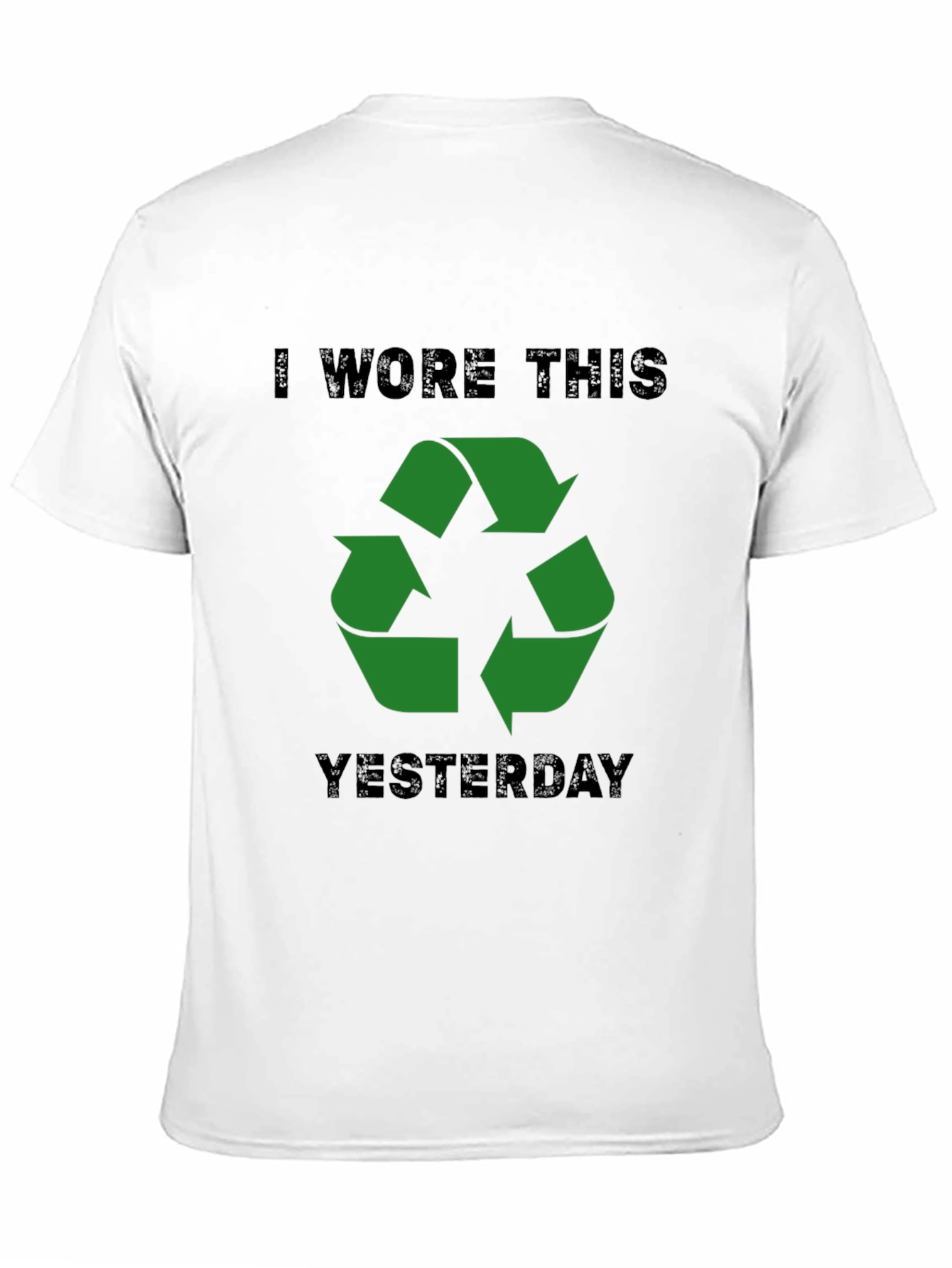 Black Recycled Humor Men's Black T-Shirt view 11