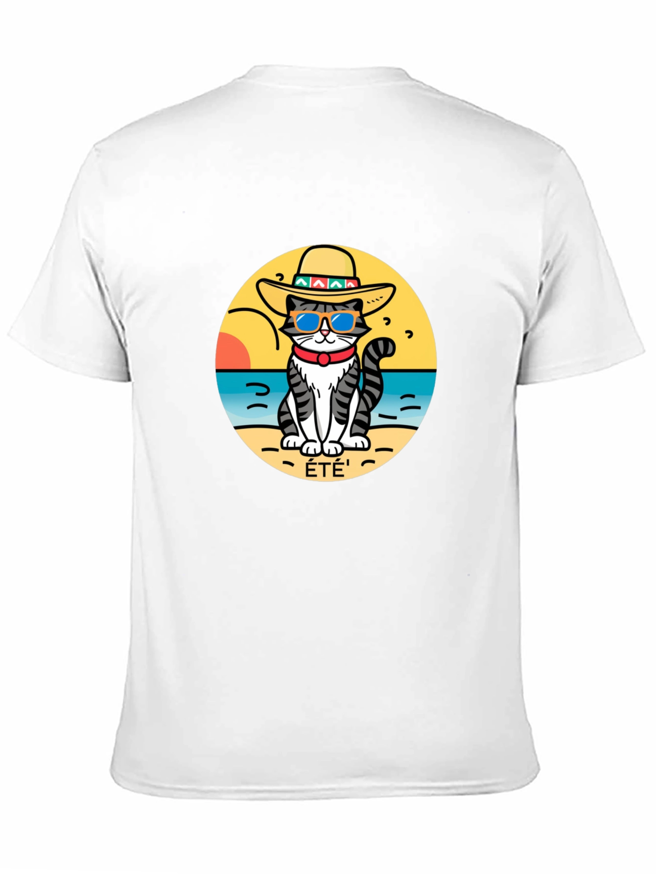 Black Summer Cat T-Shirt - Beach Vibes view 11