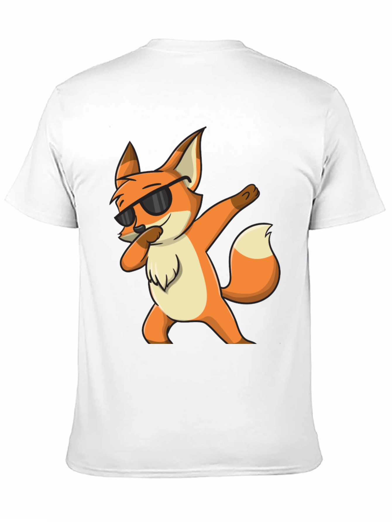 Black Cool Fox Dabbing Graphic Black T-Shirt view 11