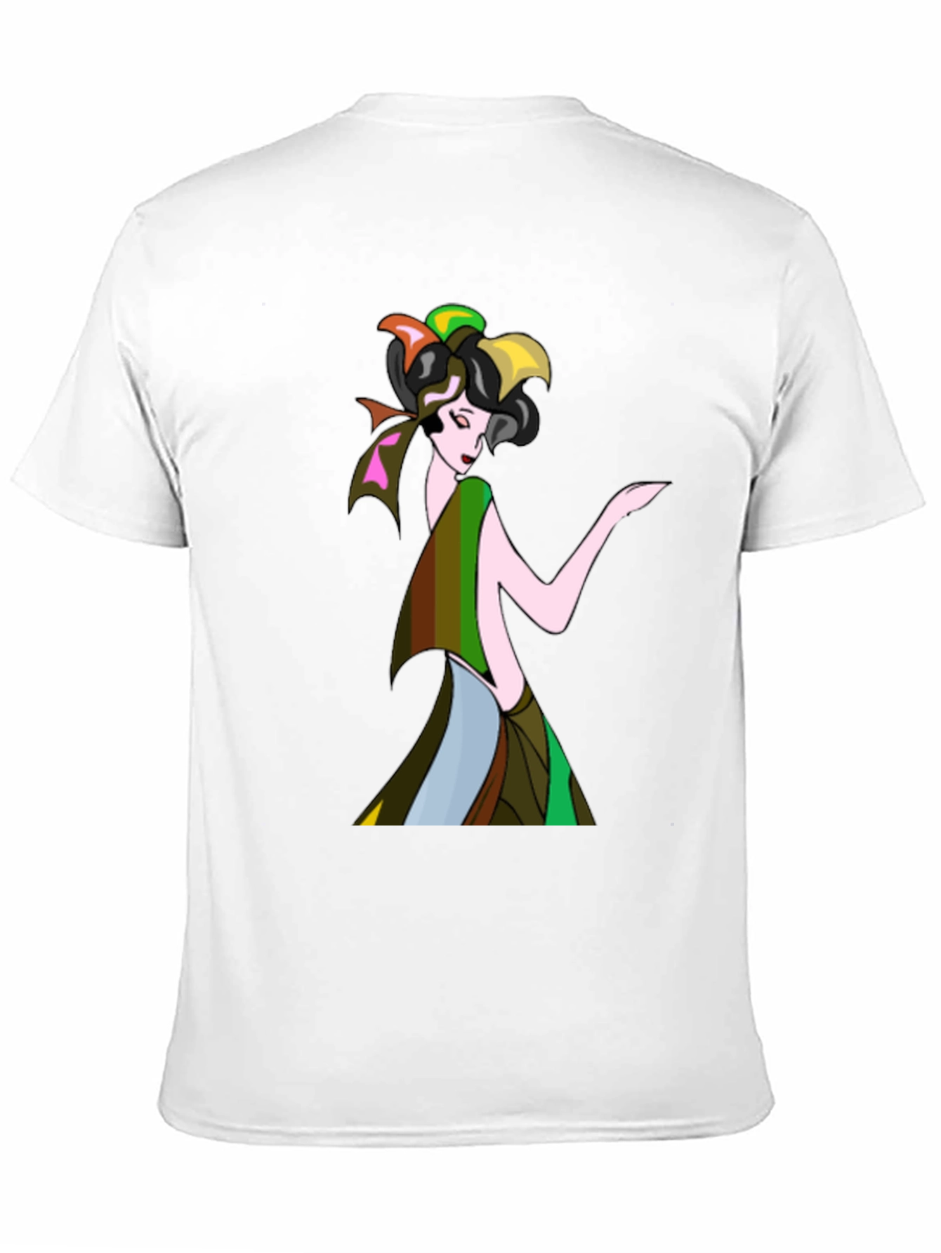 Black Art Deco Woman Black T-Shirt view 11