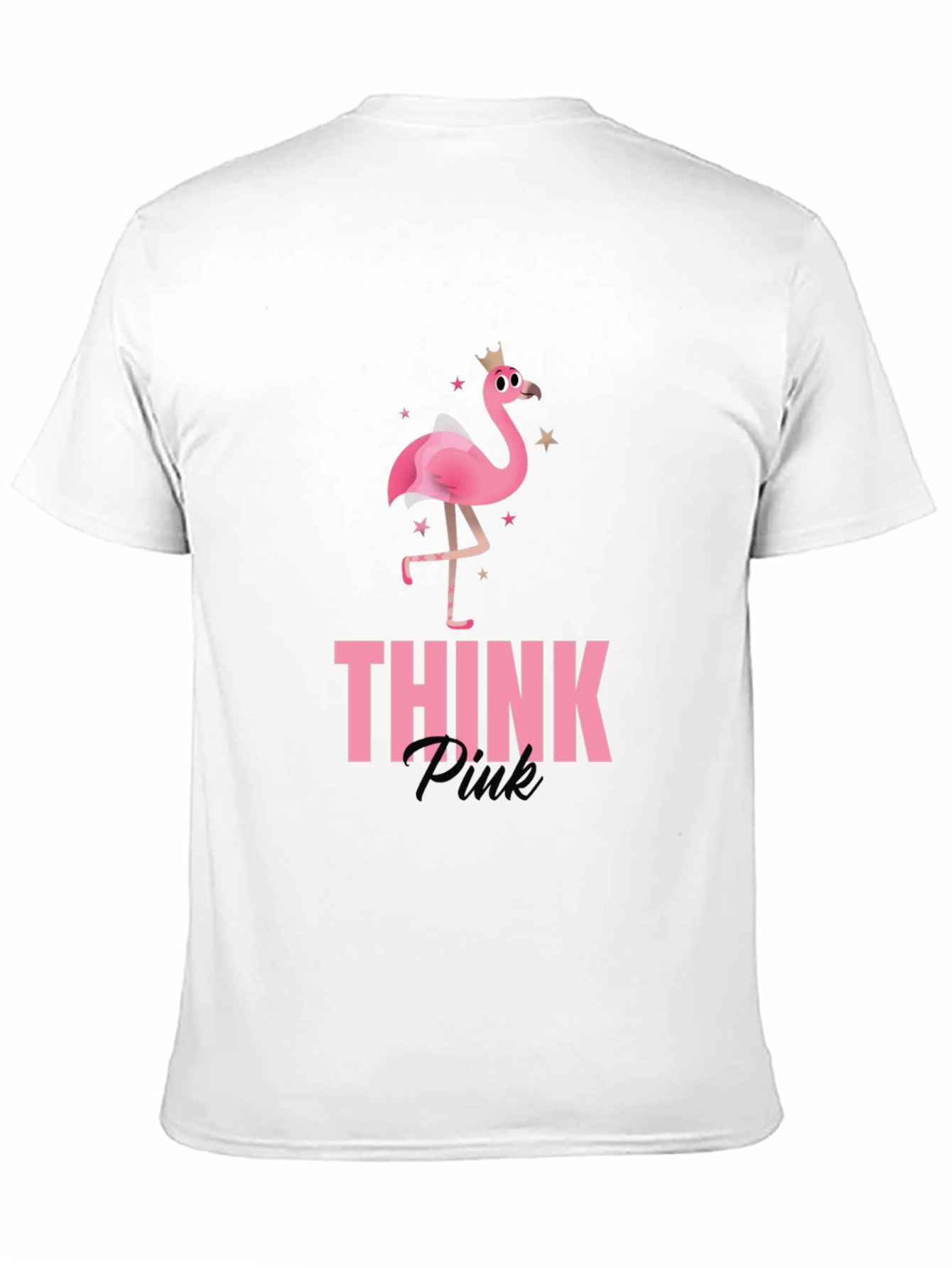 Black Think Pink Flamingo Graphic Tee - Black view 11