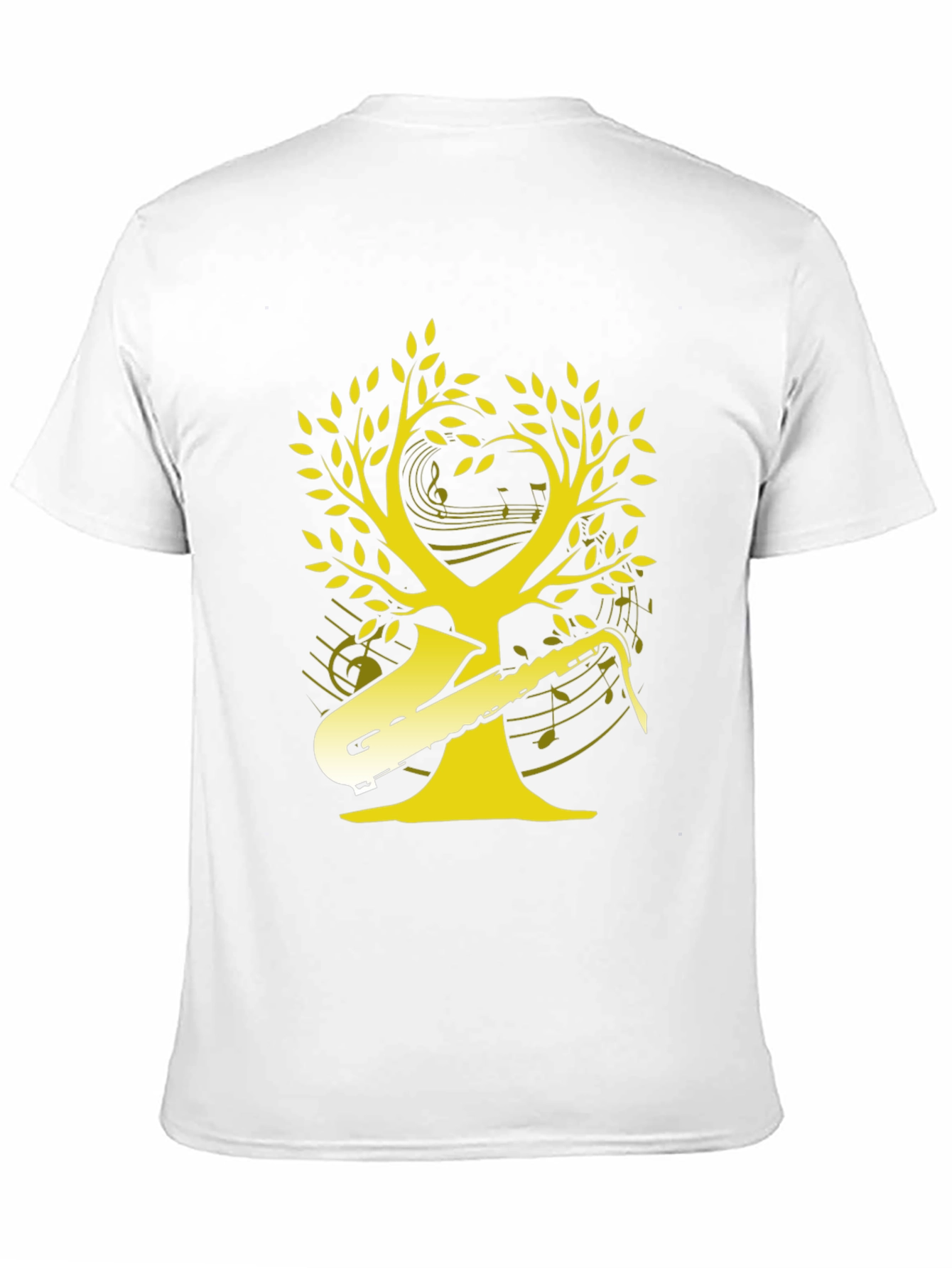 Black Saxophone Music Tree Graphic T-Shirt view 11