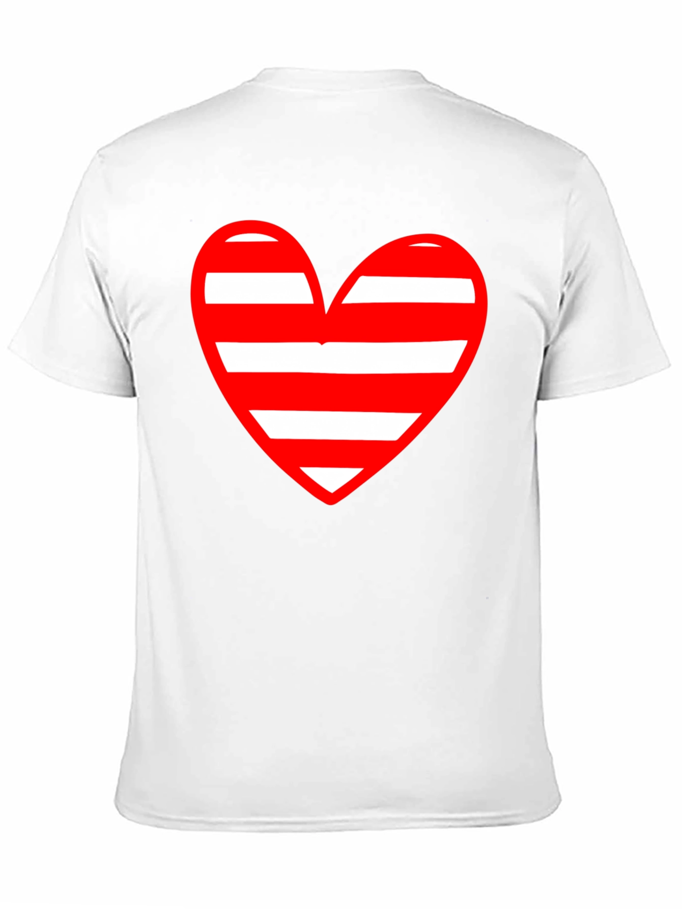 Black Striped Heart Graphic Black T-Shirt view 11