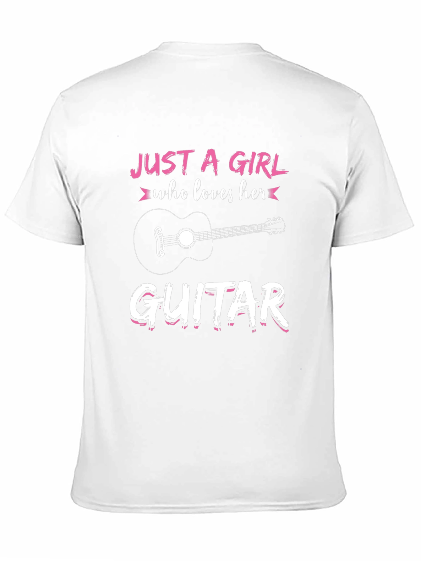 Black Just A Girl Who Loves Her Guitar Black Graphic Tee view 11
