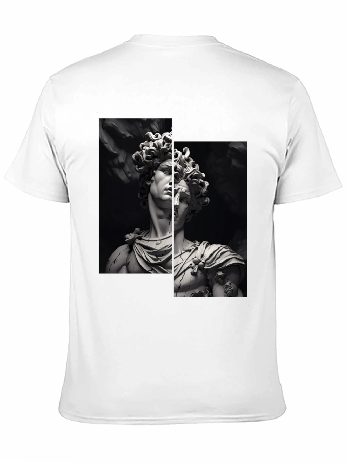Black David Sculpture Graphic Tee - Black Cotton T-Shirt view 11